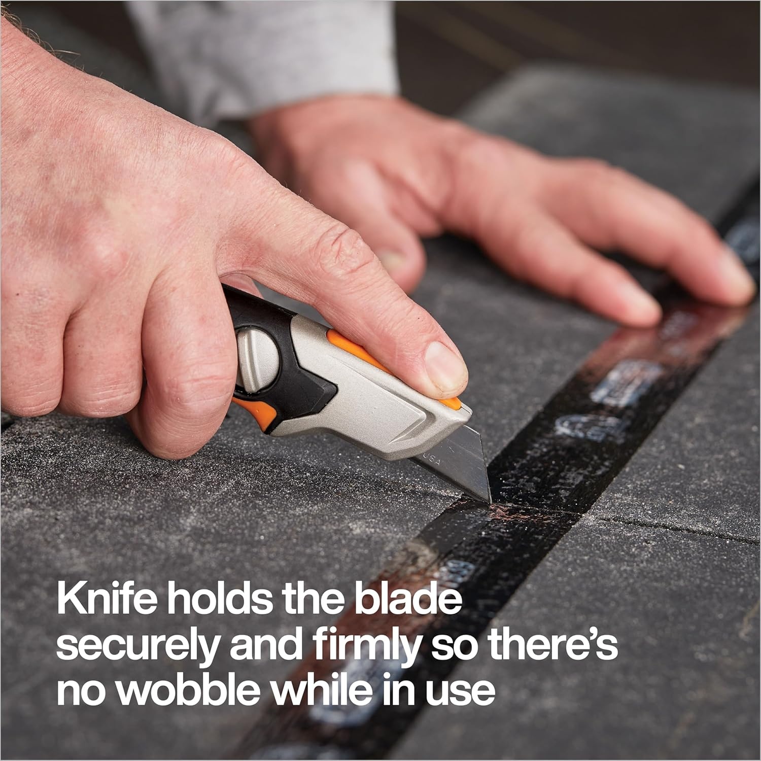 Fiskars Pro Retractable Utility Knife, Heavy Duty Box Cutter with CarbonMax Long-lasting Snap Blade, and Easy Hinge Open with Quick Blade Change and Storage, Orange/Black(Fixed Utility Knife)