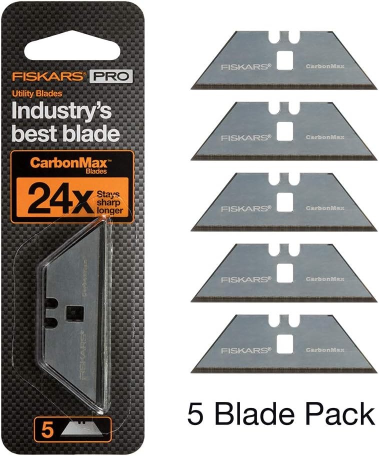 Fiskars 771020-1001 Pro Utility Knife Replacement Blades, 10 Pack, Silver 10 Count(5 Pack)