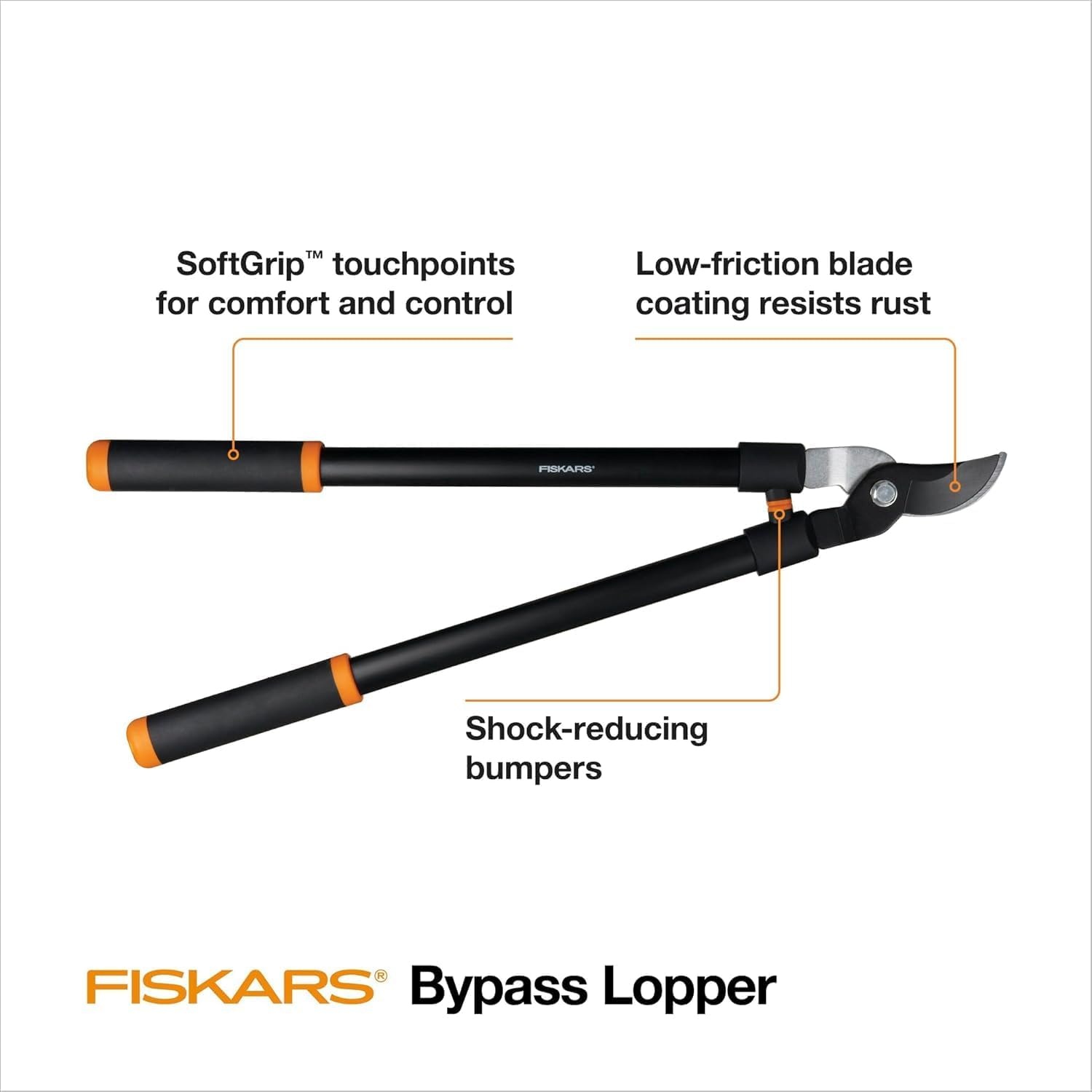Fiskars DualAction Lopper, 2-in-1 Lopper with Dual Cutting Modes, S Mode for Precise Snips for Stems, L Mode for Power Through Branches, Low Friction Steel Blade, 2″ Cutting Capacity(28″ Standard Bypass)