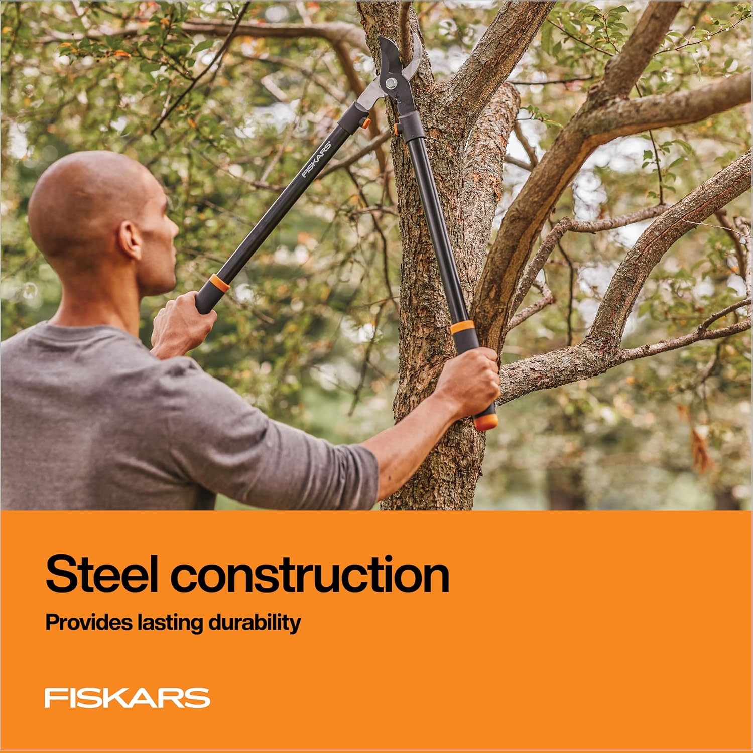 Fiskars DualAction Lopper, 2-in-1 Lopper with Dual Cutting Modes, S Mode for Precise Snips for Stems, L Mode for Power Through Branches, Low Friction Steel Blade, 2″ Cutting Capacity(28″ Standard Bypass)