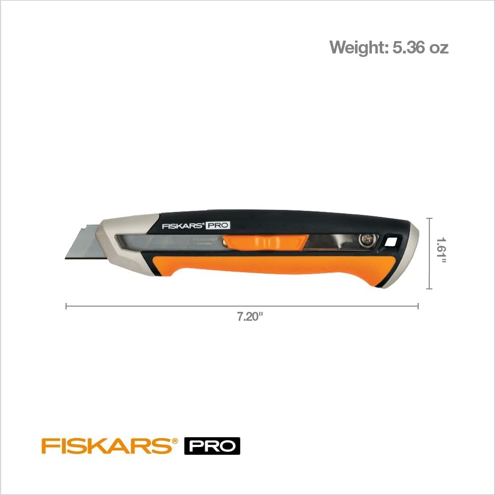Fiskars 770220-1001 Pro Utility Knife, Snap 25 mm, Orange/Black(18 mm)
