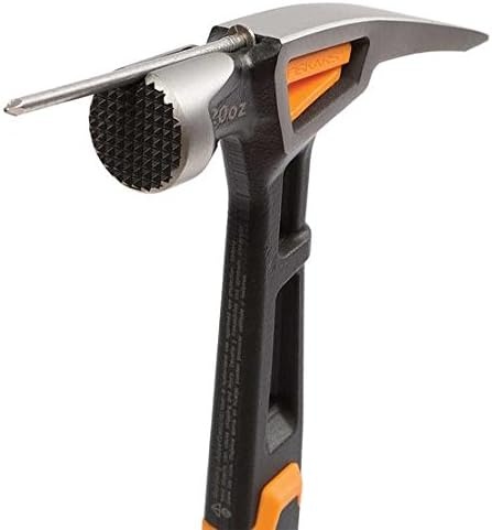Fiskars Pro IsoCore 17 oz Framing Hammer (16″) – with Rip Claw, Shock-Absorbing Grip, and Magnetic Nail Starter – Drive Large Nails into Tough Wood – Construction and Home Improvement Tools(Milled Face Framing 22 oz)