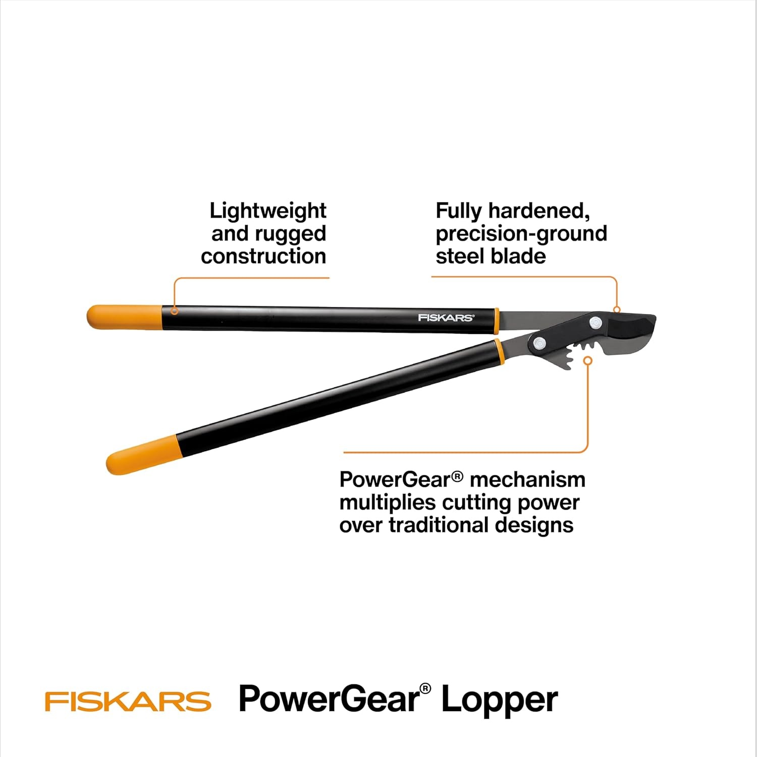Fiskars DualAction Lopper, 2-in-1 Lopper with Dual Cutting Modes, S Mode for Precise Snips for Stems, L Mode for Power Through Branches, Low Friction Steel Blade, 2″ Cutting Capacity(32″ PowerGear Bypass)