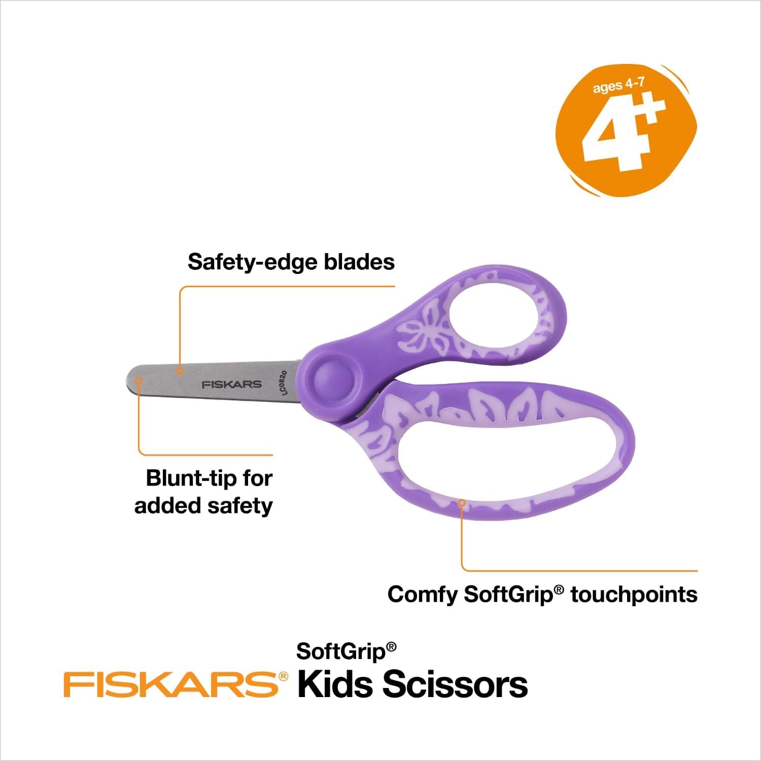 Fiskars 5″ Blunt-Tip Kids Scissors, Ages 4-7, Turquoise & Red, 2-Pack(Blue  Purple & Pink)