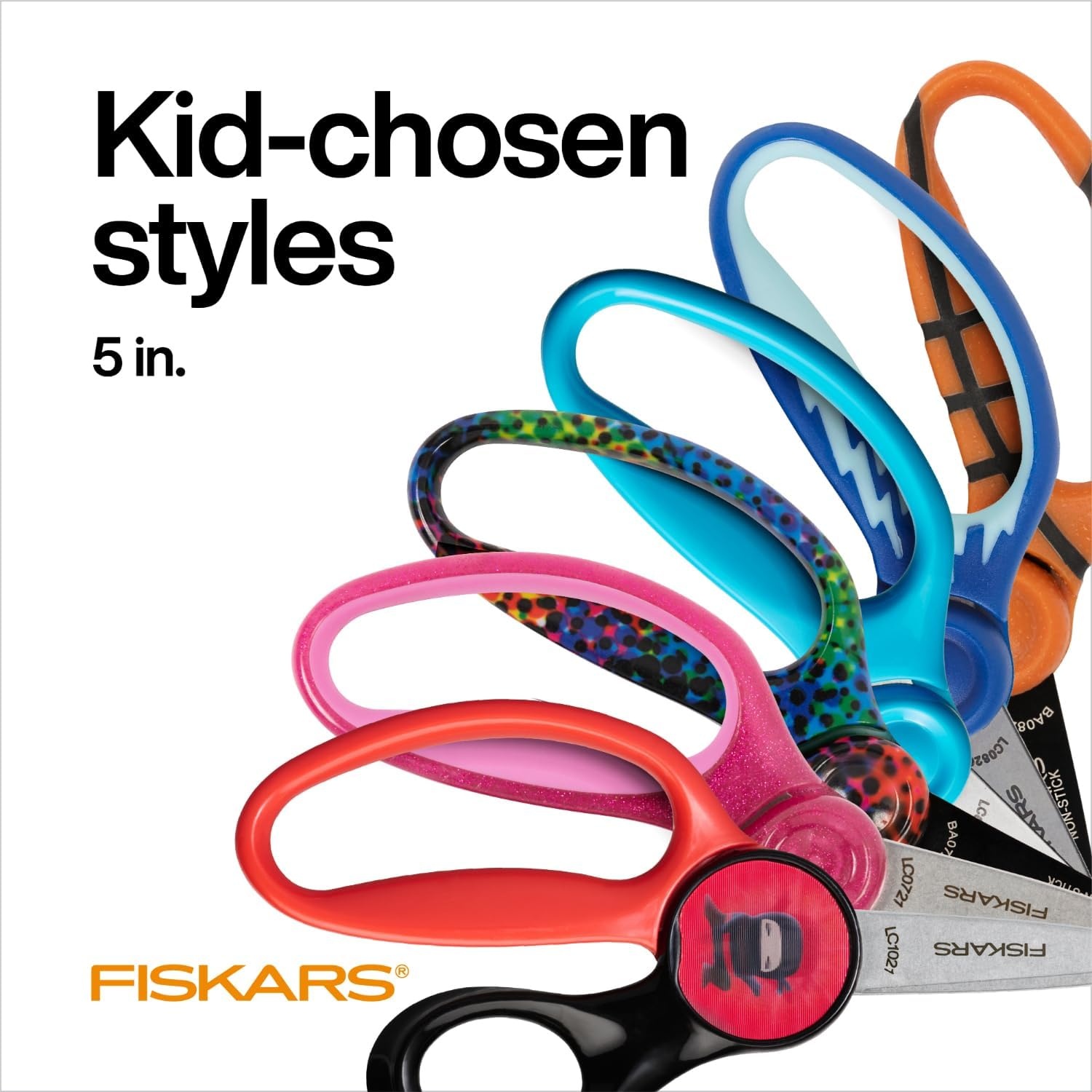 Fiskars 5″ Blunt-Tip Kids Scissors, Ages 4-7, Turquoise & Red, 2-Pack(Blue  Purple & Pink)