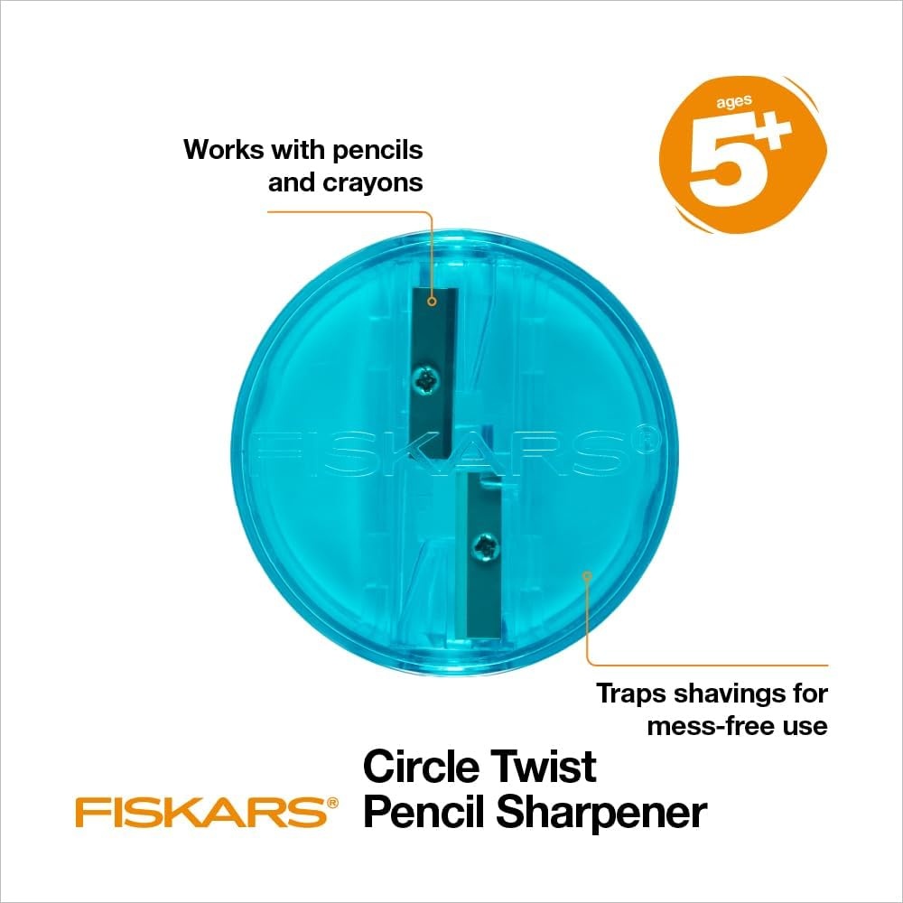 Fiskars Squeeze Sharpener, Assorted Colors(Premium- Circle Twist)