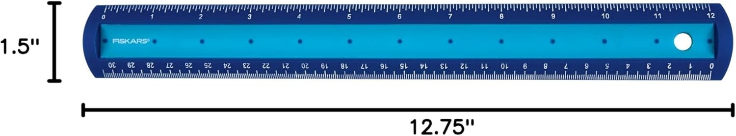 Fiskars Kids 12″ Softgrip Ruler, Color May Vary, Back To School Supplies