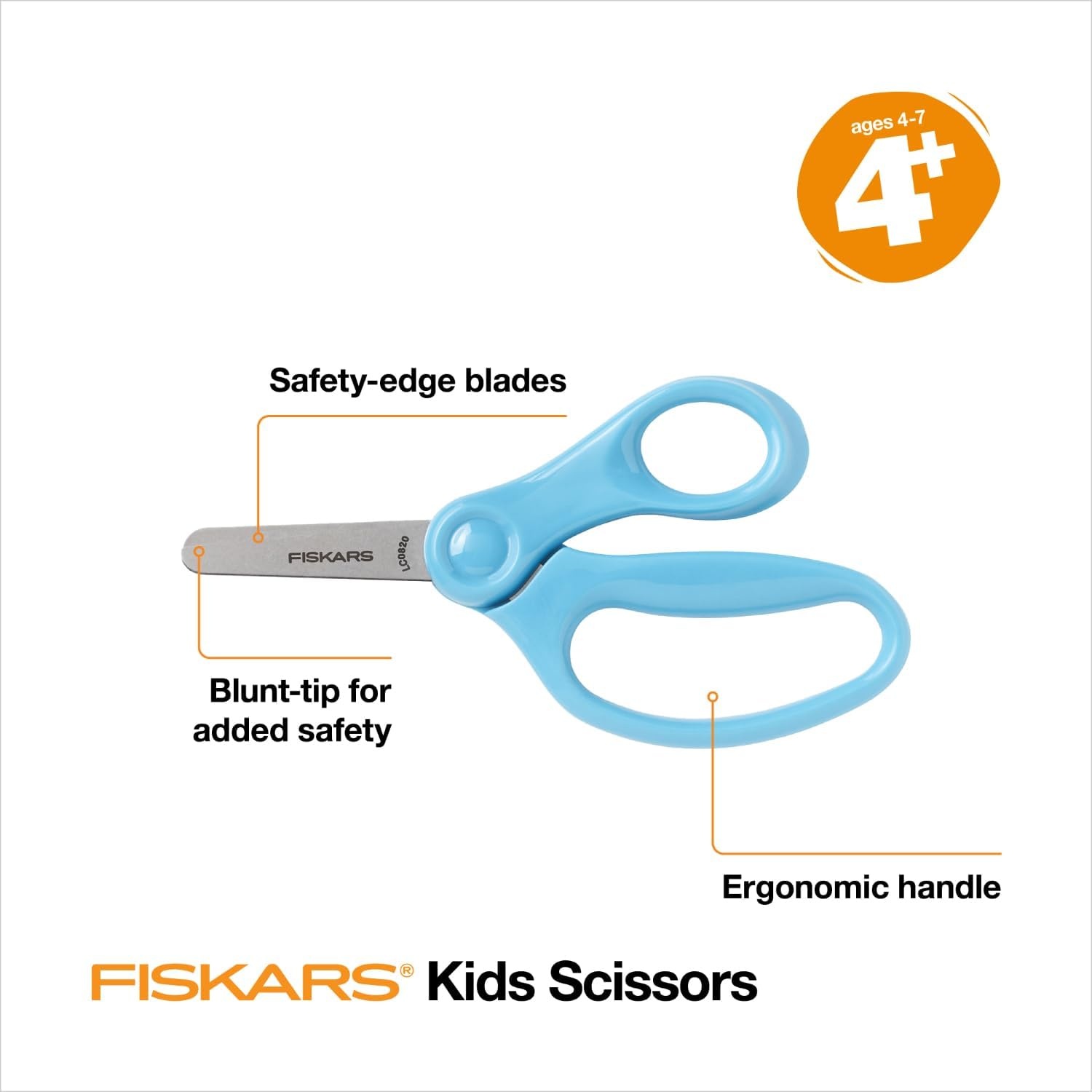 Fiskars 5″ Blunt-Tip Scissors for Kids Ages 4-7, For School or Crafting, Turquoise (Pack of 1)(Turquoise)