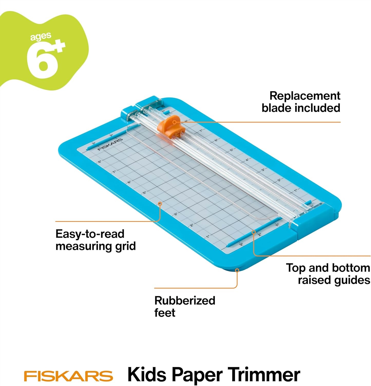Fiskars Kids Cardboard Creator – Safer Cardboard Cutting Tool with Ergonomic SoftGrip Handle, For Craft and School Supplies, 5 inches(Jr Paper Trimmer)