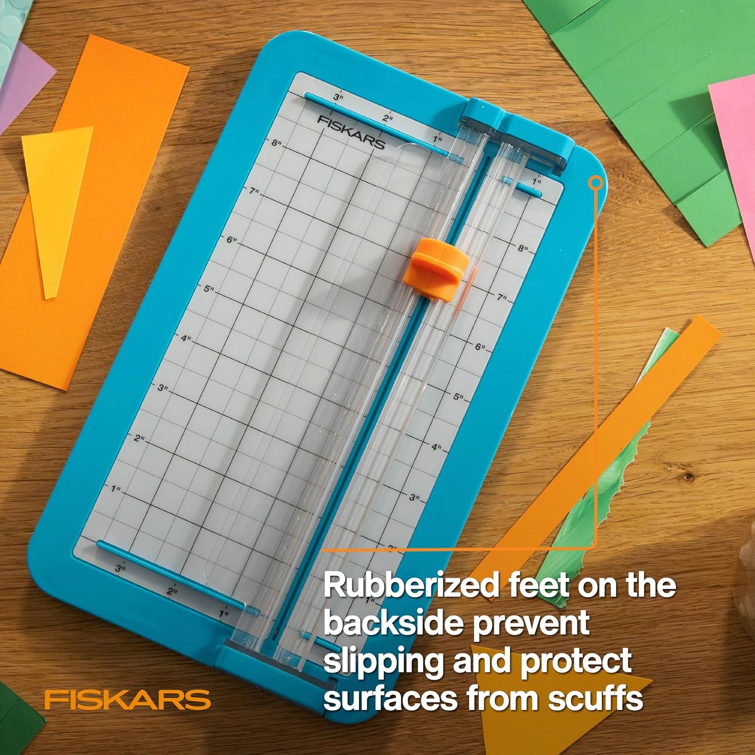 Fiskars Kids Cardboard Creator – Safer Cardboard Cutting Tool with Ergonomic SoftGrip Handle, For Craft and School Supplies, 5 inches(Jr Paper Trimmer)
