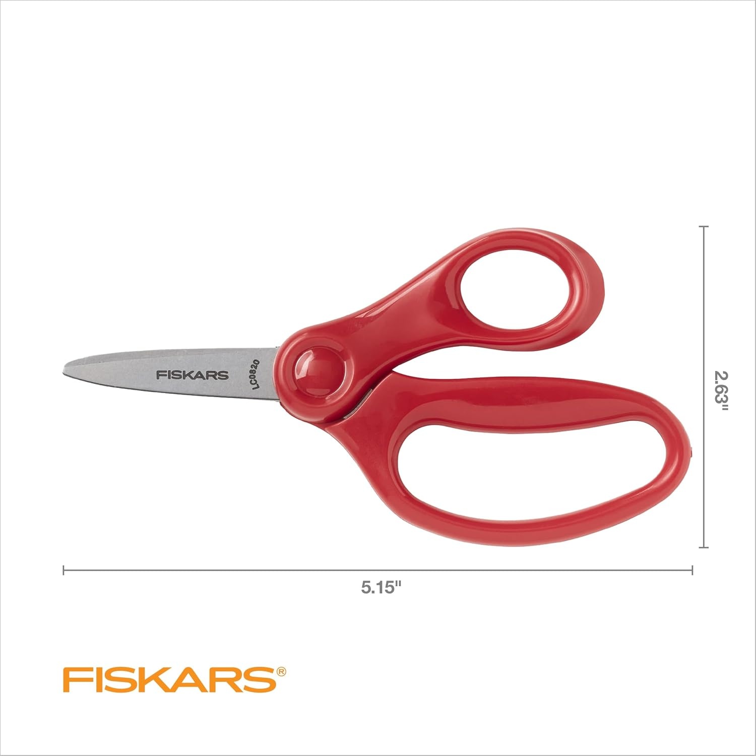 Fiskars 5″ Pointed-Tip Scissors for Kids Ages 4-7, Scissors for School or Crafting, Back to School Supplies, Red