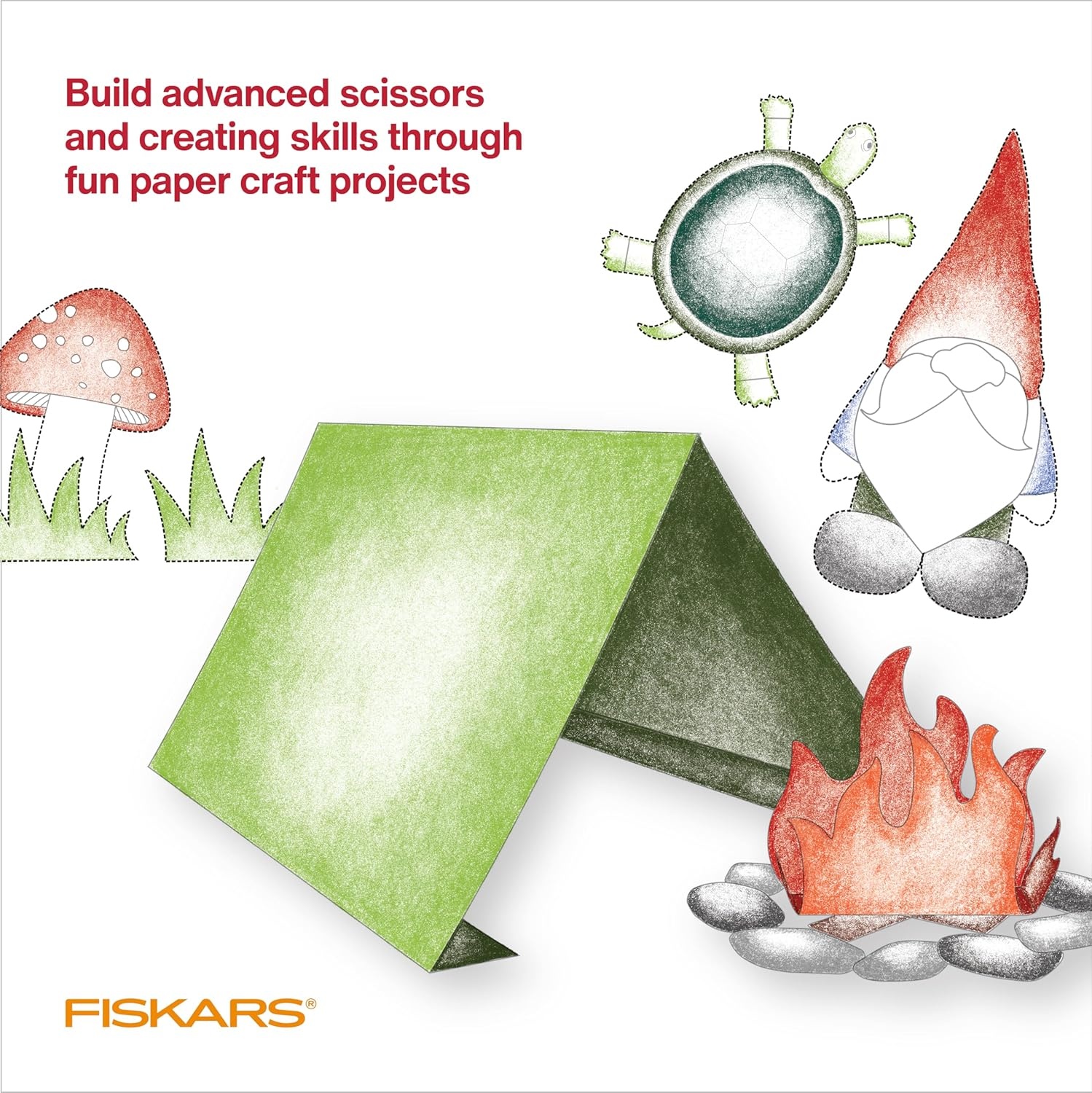Fiskars Cut & Create Activity Book with 6″ Big Kids Scissors, For Ages 8+(Ages 8+)