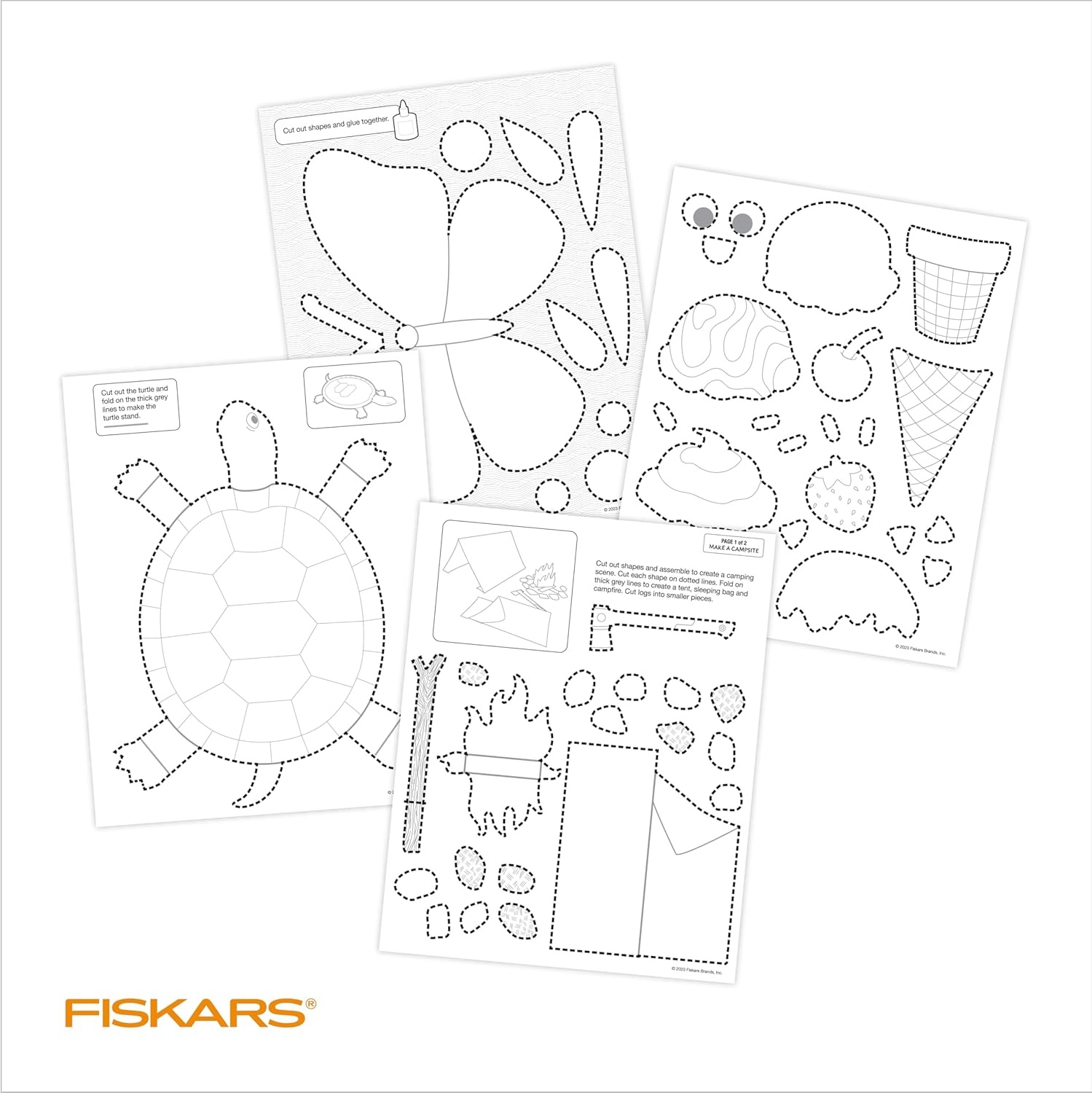 Fiskars Cut & Create Activity Book with 6″ Big Kids Scissors, For Ages 8+(Ages 8+)