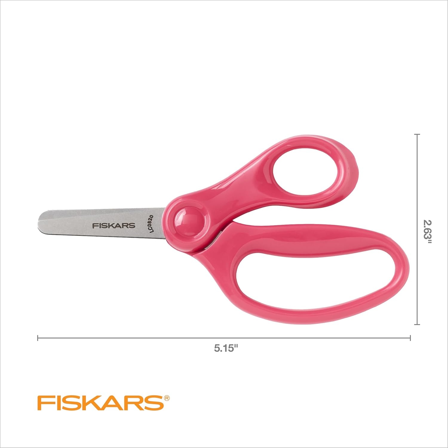 Fiskars 5″ Blunt-Tip Scissors for Kids Ages 4-7, For School or Crafting, Turquoise (Pack of 1)(Premium Pink)