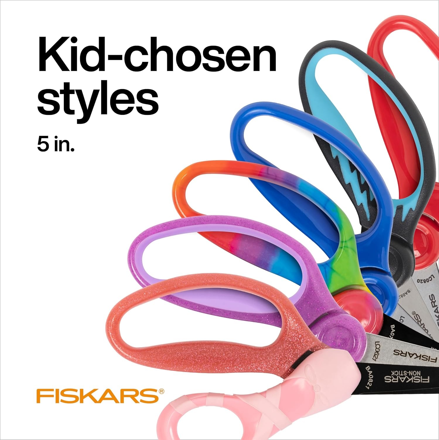 Fiskars 5″ Blunt-Tip Scissors for Kids Ages 4-7, For School or Crafting, Turquoise (Pack of 1)(Premium Pink)