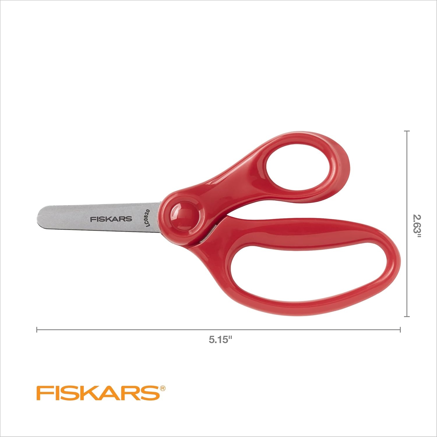 Fiskars 5″ Blunt-Tip Scissors for Kids Ages 4-7, For School or Crafting, Turquoise (Pack of 1)(Red)