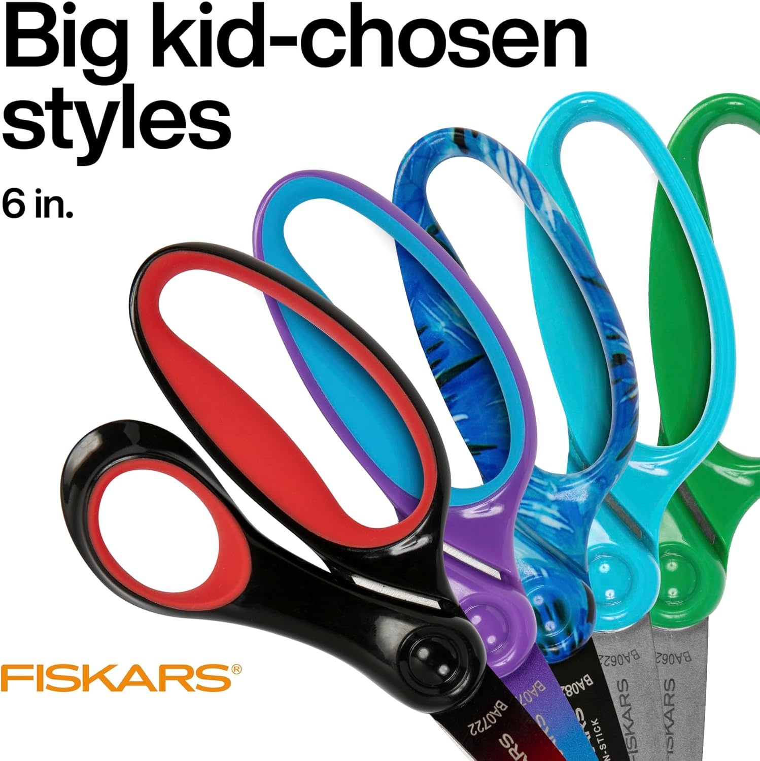 Fiskars Softgrip Scissors, Various Age Stages (3-Pack) for Ages 8+ to 15+, For School or Crafting, Back to School Supplies(Ombre)