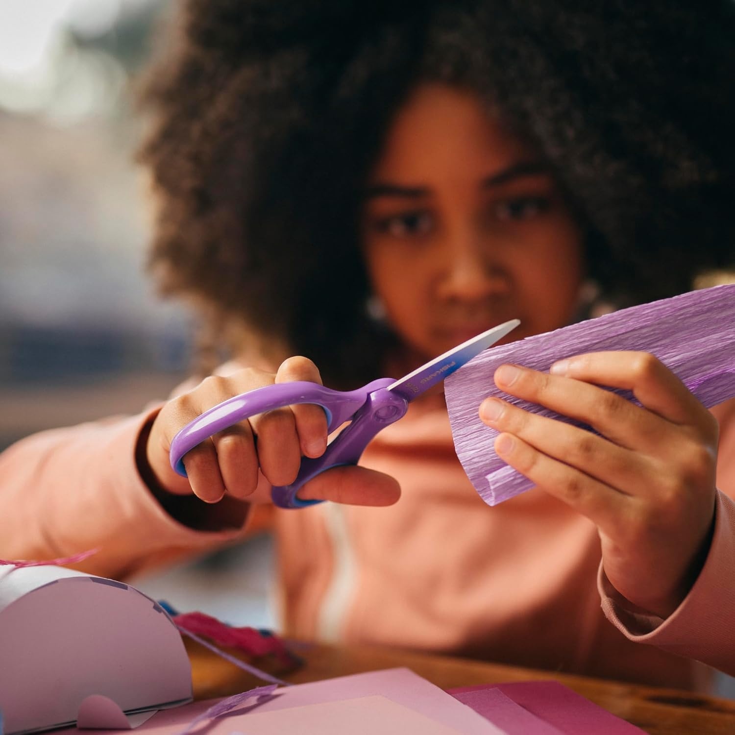 Fiskars Softgrip Scissors, Various Age Stages (3-Pack) for Ages 8+ to 15+, For School or Crafting, Back to School Supplies(Ombre)
