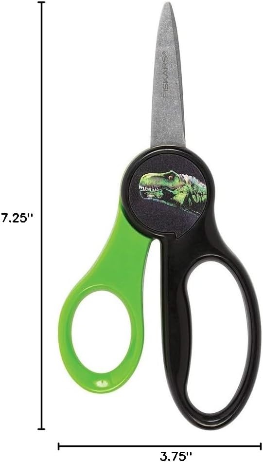 FISKARS Magic Morph Kids Scissors – Image Moves when Tilted – Pointed-tip for Ages 4+ – Fun Ninja Design – Back to School Supplies(T-rex)