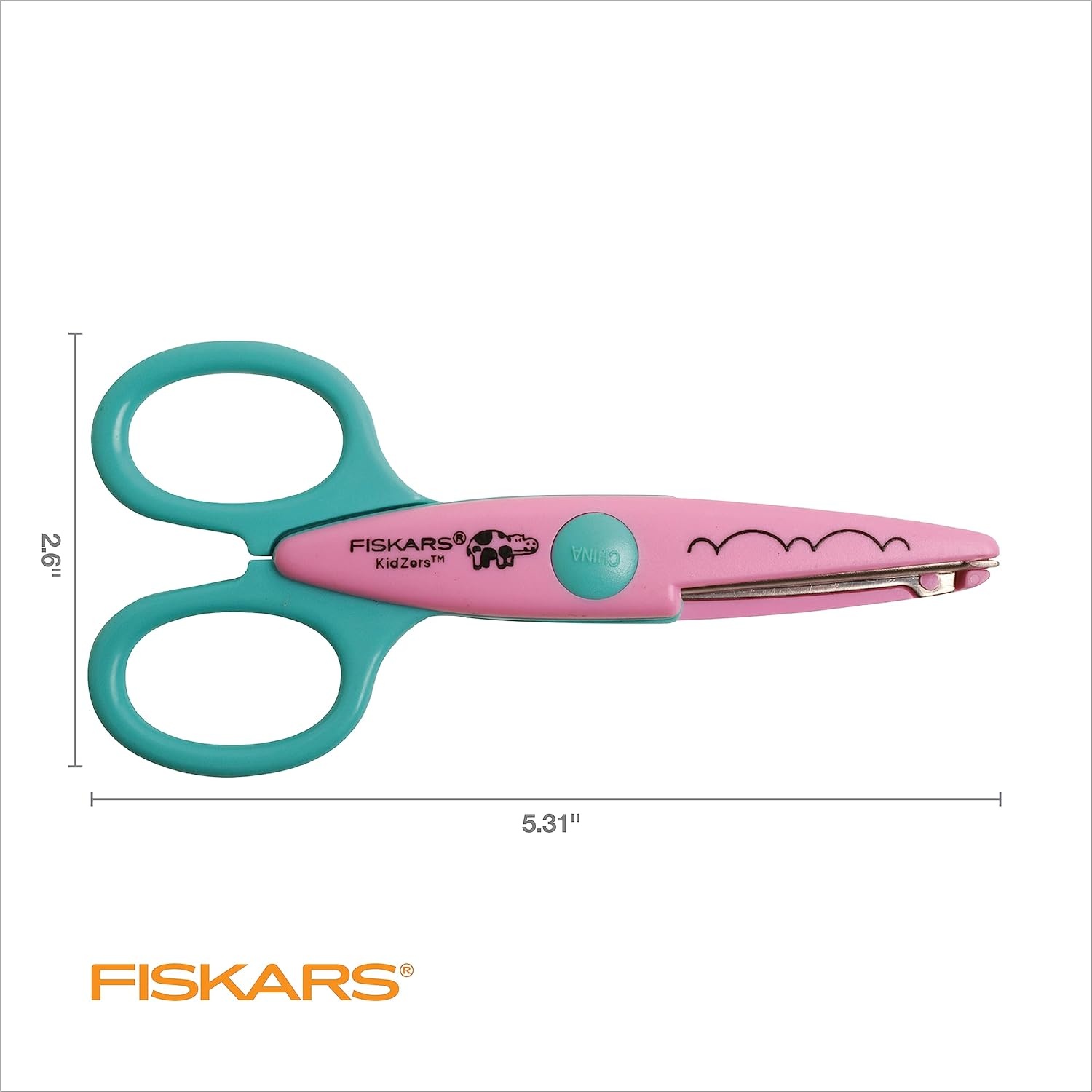 Fiskars Kidzors Paper Edgers Scissors – Decorative Scissors for Paper, Cardstock, & Crafts, For Crafting and School Supplies, 5 inches, 3 Pack(Animal Pattern)