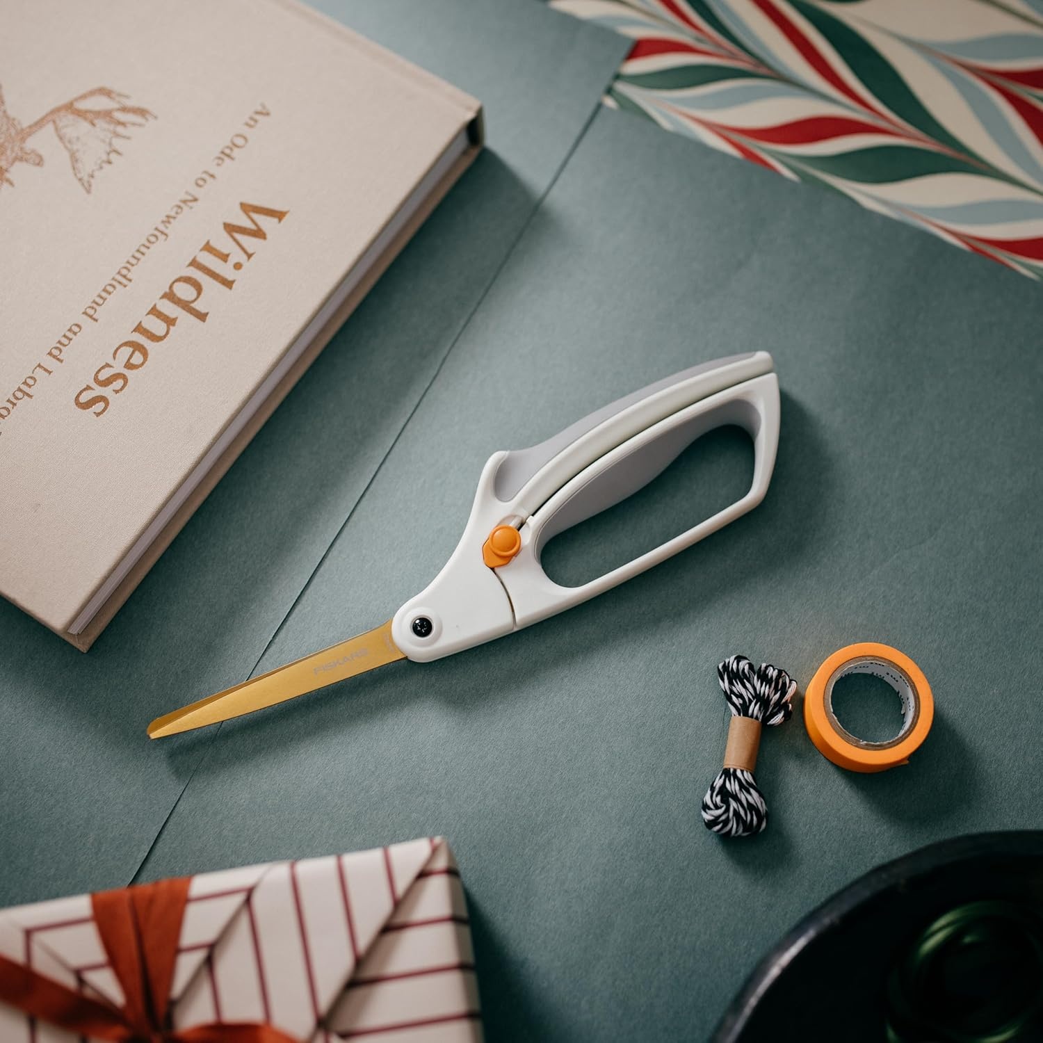 Fiskars Micro-Tip Scissors, Precision Cutting Shears, Titanium Blades & SoftGrip Handle for Intricate Cuts, 5, White/Gray(Bent Handle Titanium Easy Action)