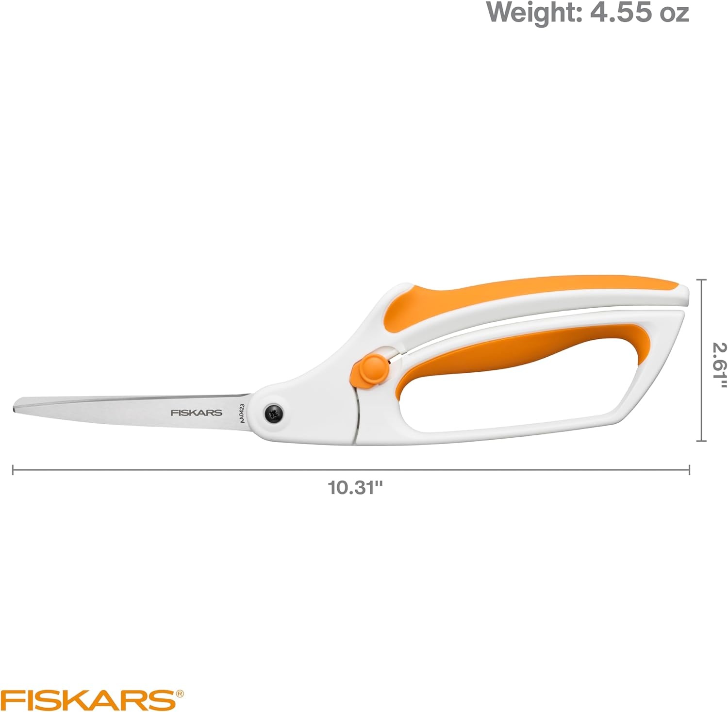Fiskars Micro-Tip Scissors, Precision Cutting Shears, Titanium Blades & SoftGrip Handle for Intricate Cuts, 5, White/Gray(Bent Handle Stainless Steel Easy Action)