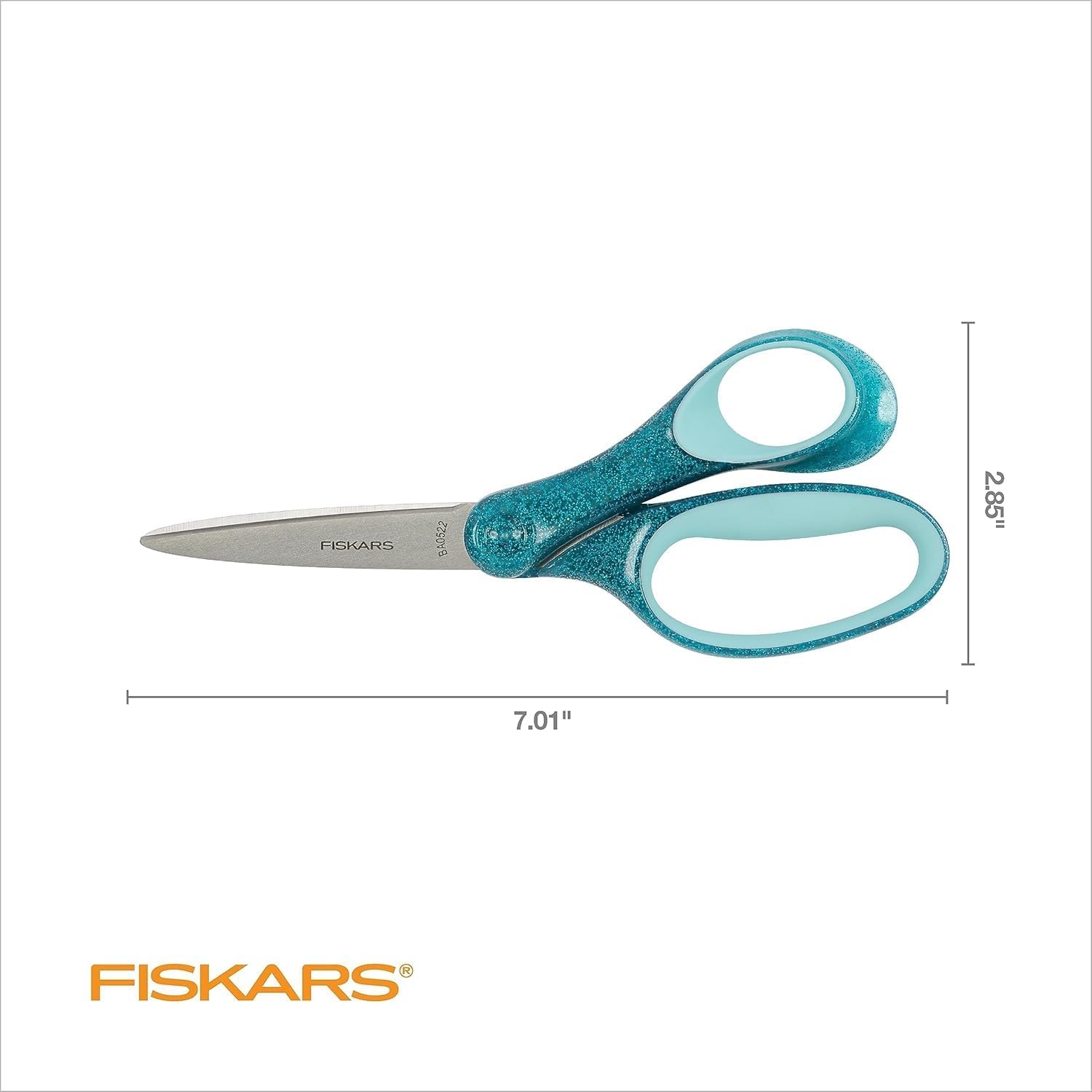 Fiskars 7″ SoftGrip Left-Handed Student Glitter Scissors for Kids 12+ – Left-Handed Scissors for School or Crafting – Back to School Supplies – Blue Glitter(Black and Turquoise Glitter)