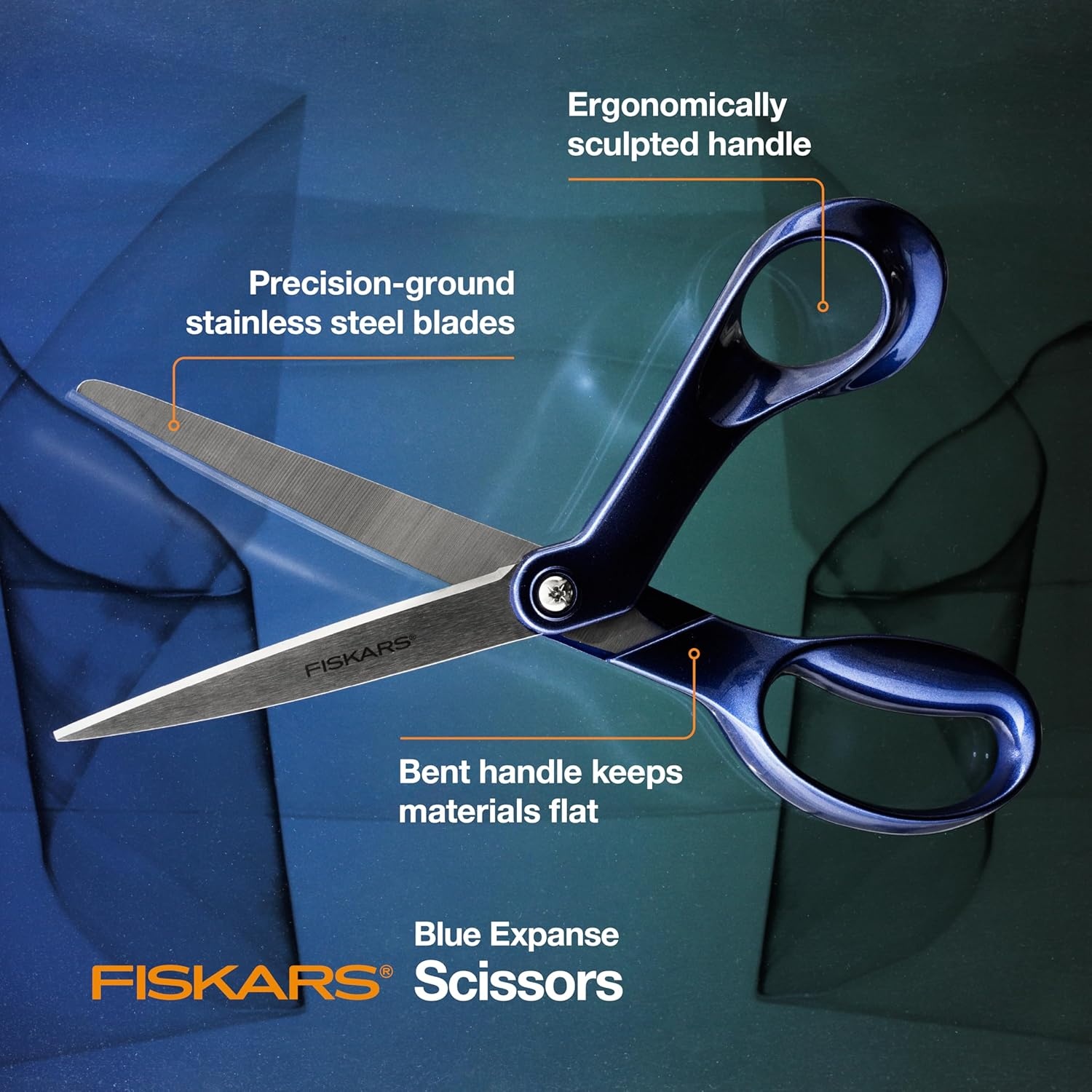 Fiskars Explore Scissors, Design Collection, Blue Expanse, 8 Inches