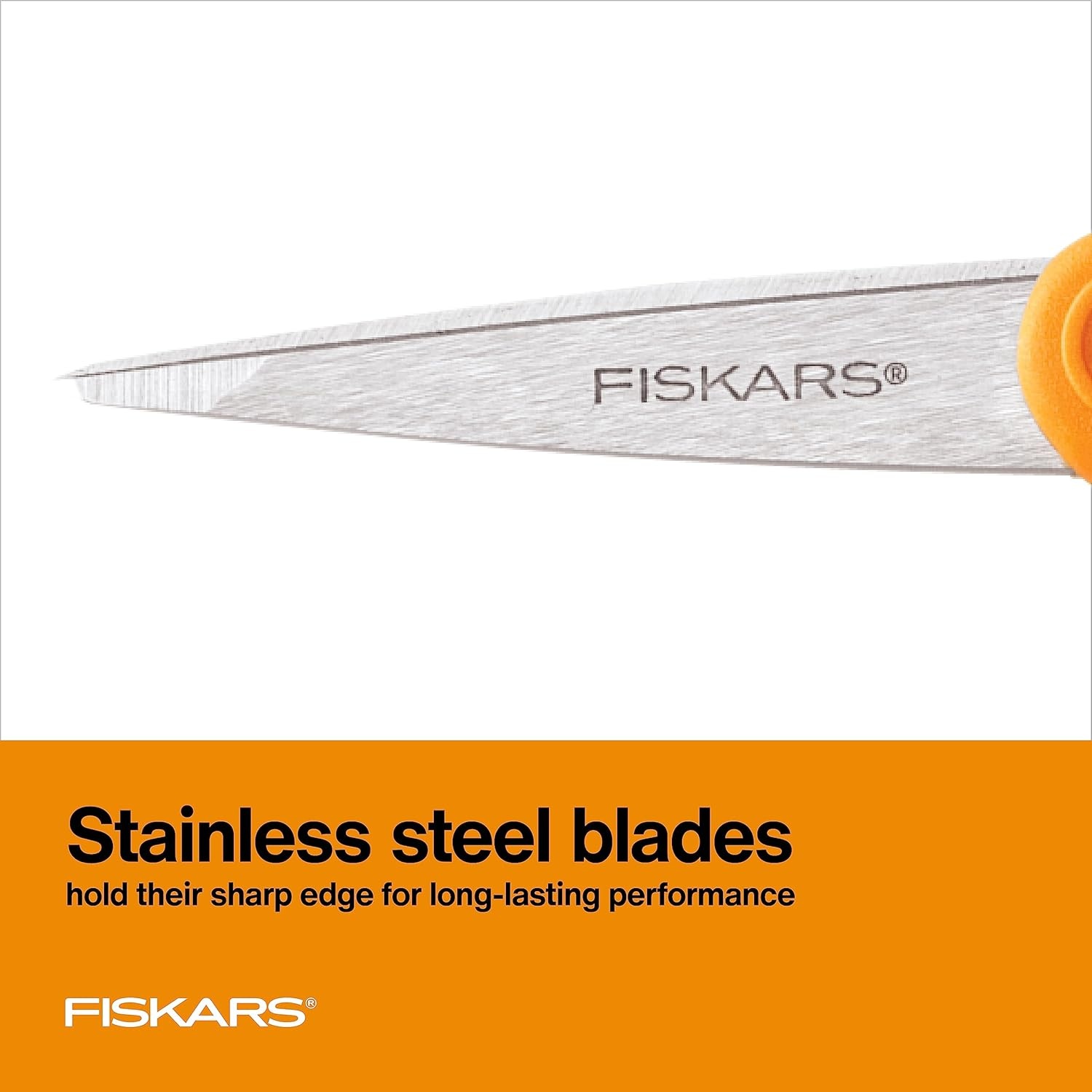 Fiskars Premier No. 5 Micro-Tip Orange-Handled Fabric Scissors, Double Loop Handle, Sewing and Craft Scissors, Orange(5 inches (Pack of 12))