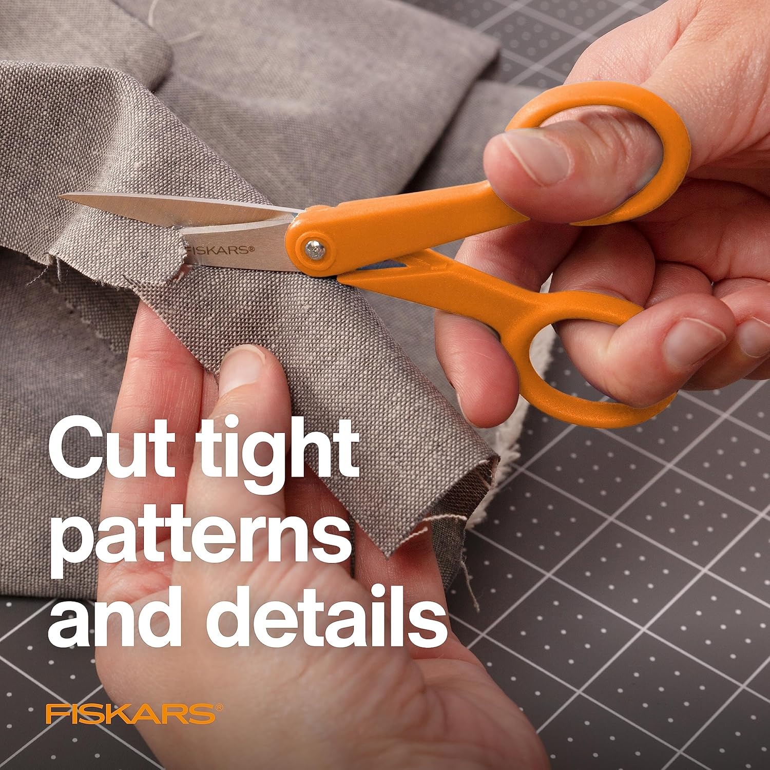 Fiskars Premier No. 5 Micro-Tip Orange-Handled Fabric Scissors, Double Loop Handle, Sewing and Craft Scissors, Orange(5 inches (Pack of 12))