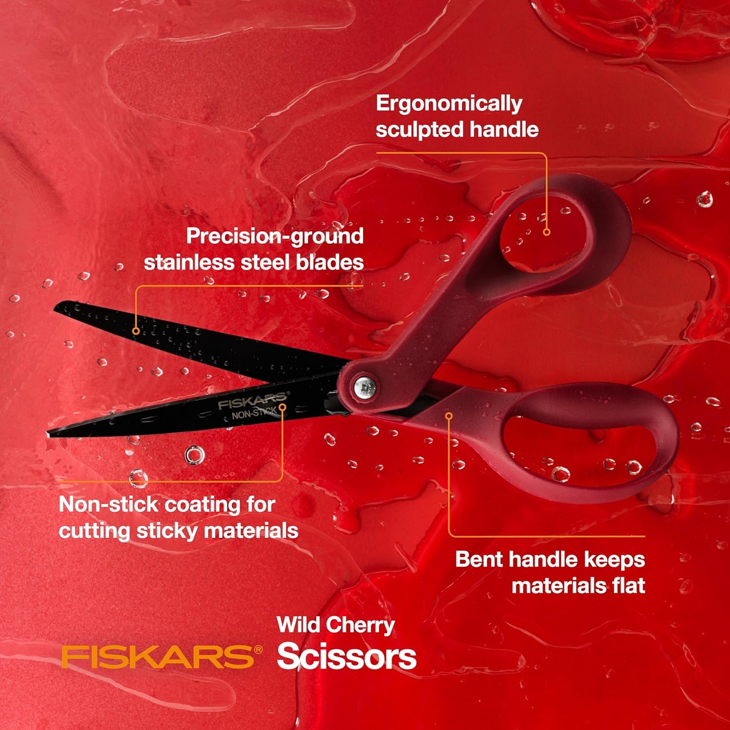Fiskars® Non-stick Explore Collection Scissors, Wild Cherry (8 in.)