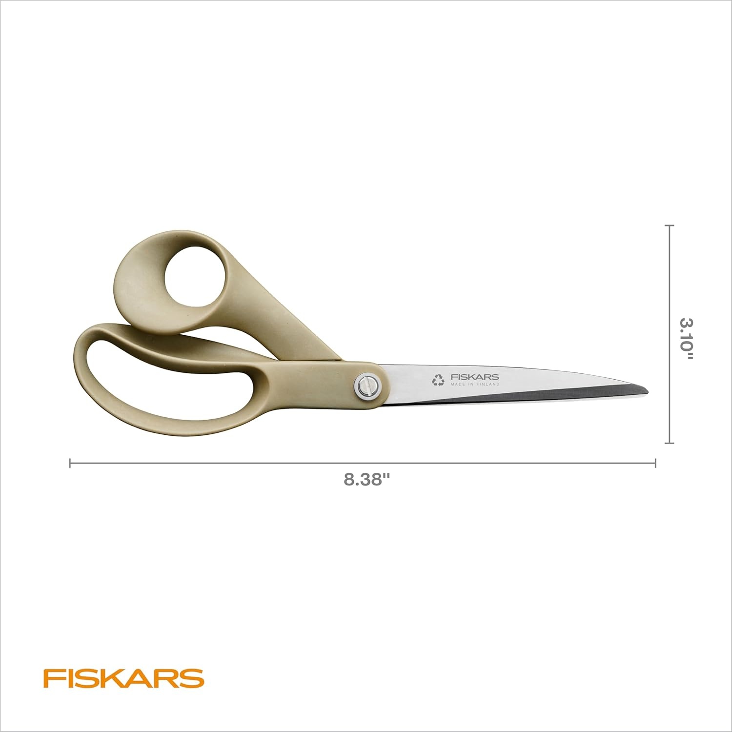 Fiskars 9″ Recycled Fabric Scissors – Sustainable and Sharp Craft Scissors for Sewing – Craft and Fabric Cutting – Beige