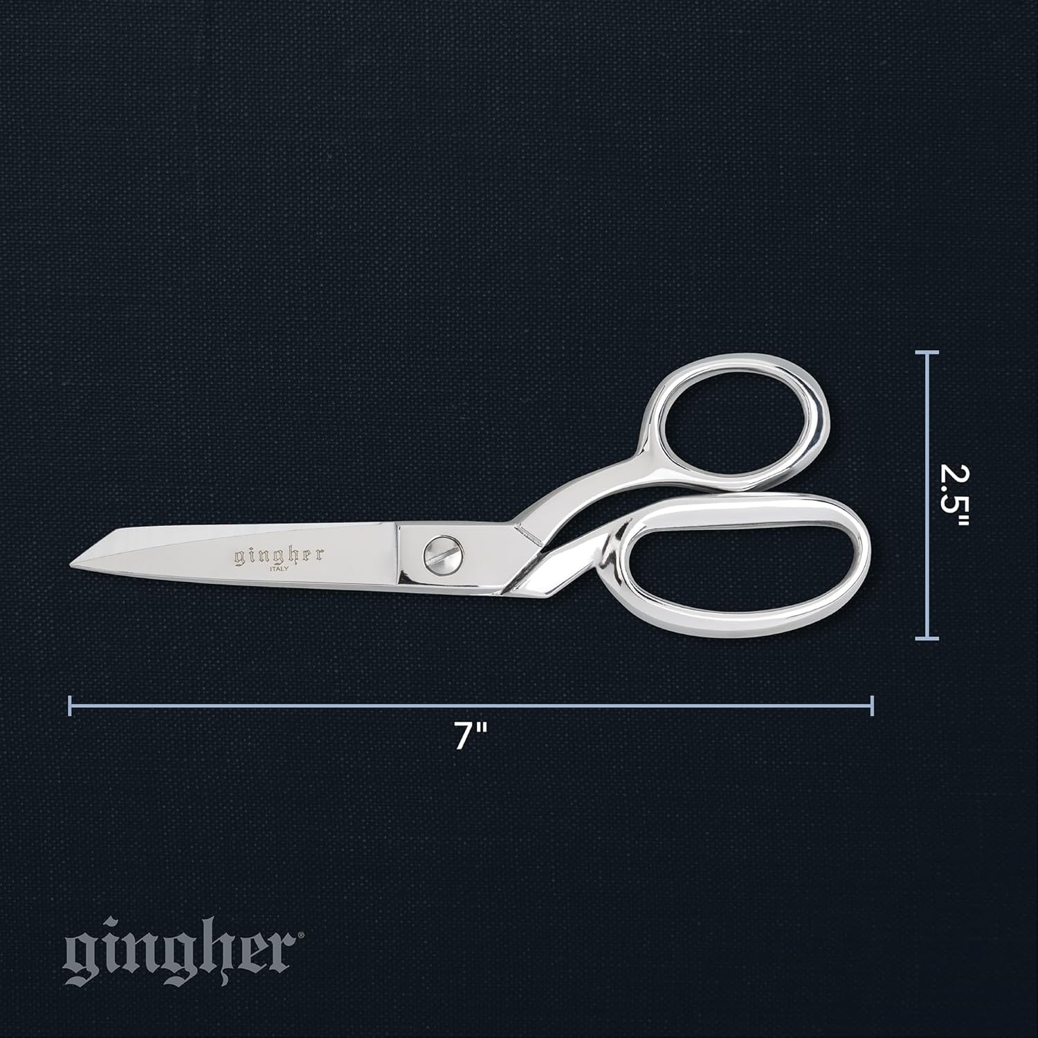 Gingher 4″ Embroidery Scissors, Precision Craft Scissors, Hand-Tuned Blades & Double Loop Handle, Chrome Plated Nickel Finish(7″ Knife Edge)