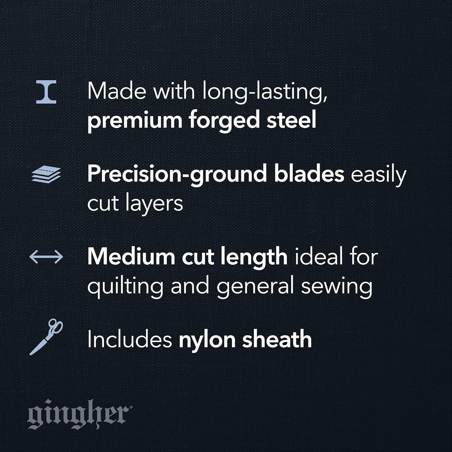 Gingher 4″ Embroidery Scissors, Precision Craft Scissors, Hand-Tuned Blades & Double Loop Handle, Chrome Plated Nickel Finish(7″ Knife Edge)
