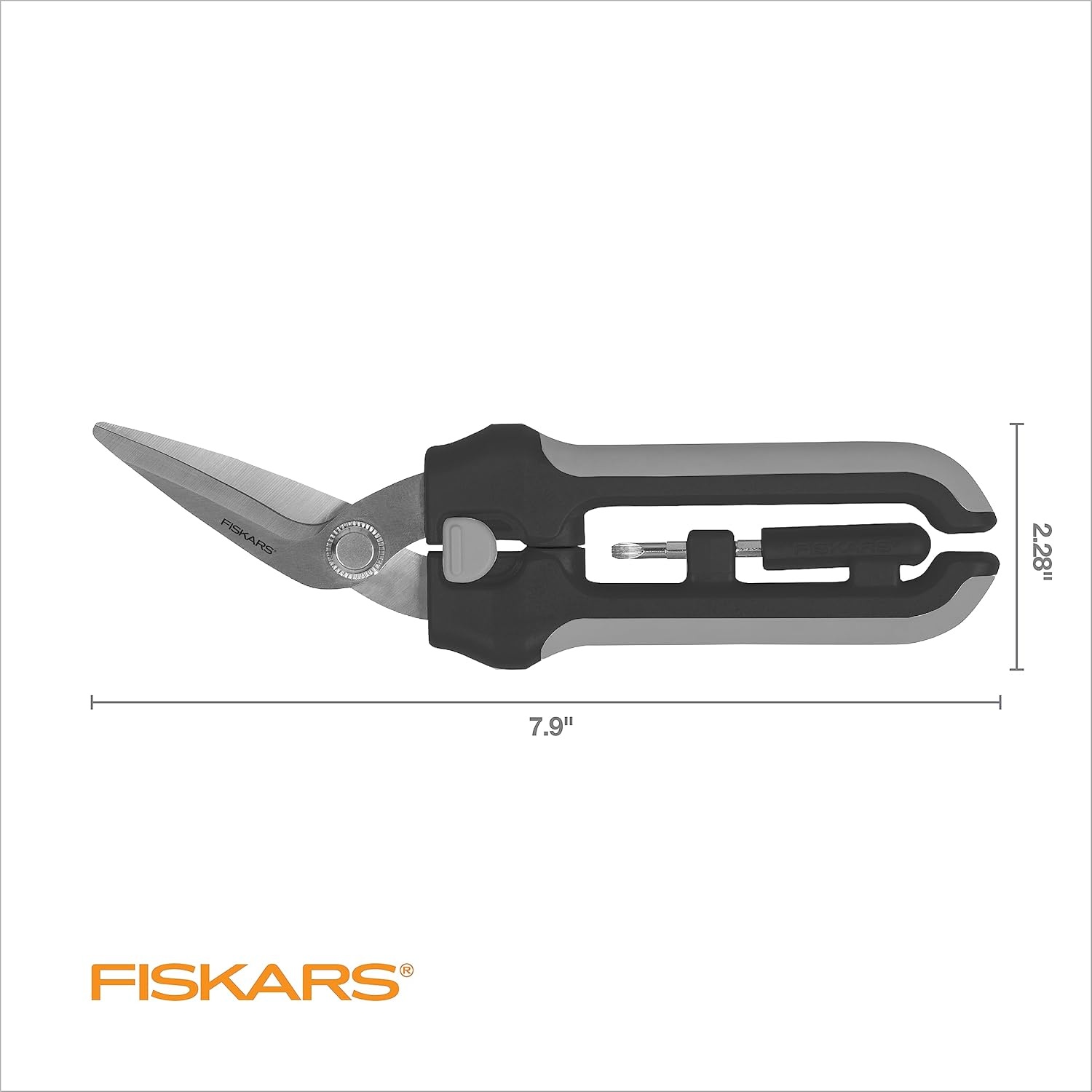 Fiskars Everyday Take-Apart Shears, Multipurpose Scissors, Hardened Stainless Steel Blades & Serrated Edge with Power Notch, 7, Gray(Package Opener)