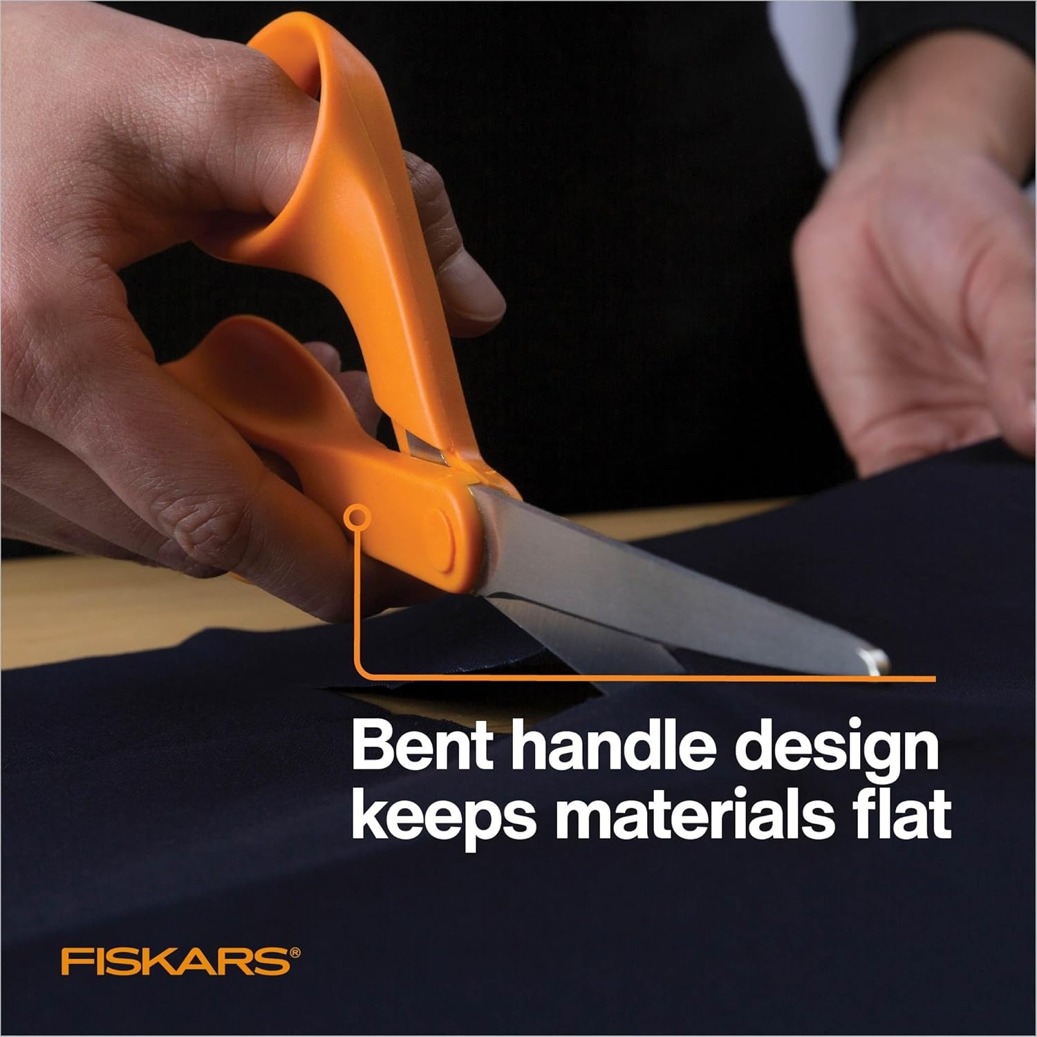 Fiskars 8″ Original Orange-Handled Stainless Steel Scissors, Ergonomic and Keeps Material Flat, Sharp All-Purpose Paper and Fabric Scissors for Office, Arts, and Crafts(Petite Orange-Handled)