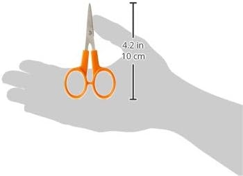 Fiskars 98087097J Curved Craft Scissors, 4 Inch, steel and orange(4 inches (Pack of 12))