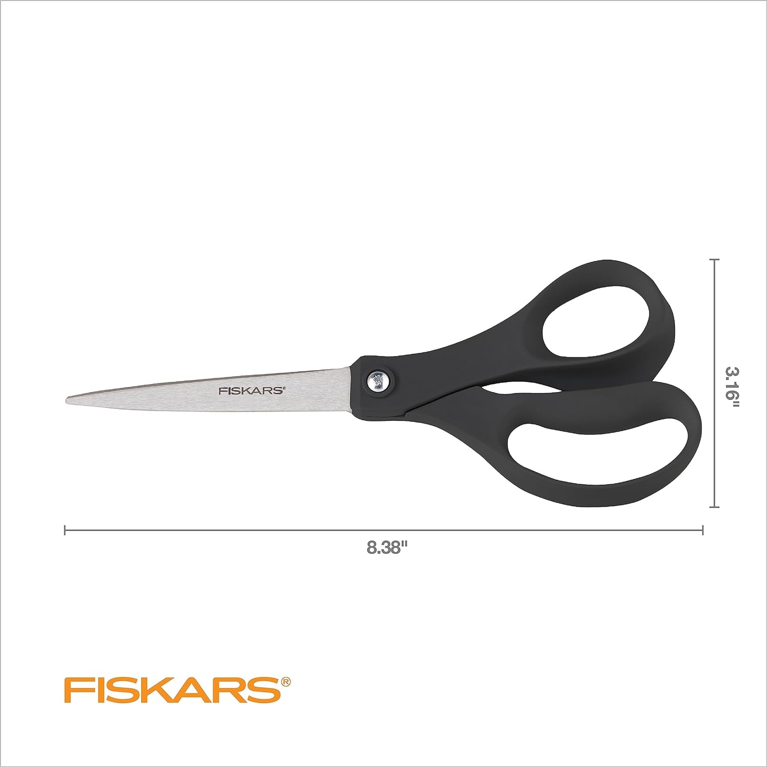 Fiskars All Purpose Scissors, High Performance Cutting, Stainless Steel Blades, Ergonomic and Comfort Handles, Perfect for Arts and Crafts and the Office, Scissors for Office(8″ Everyday)
