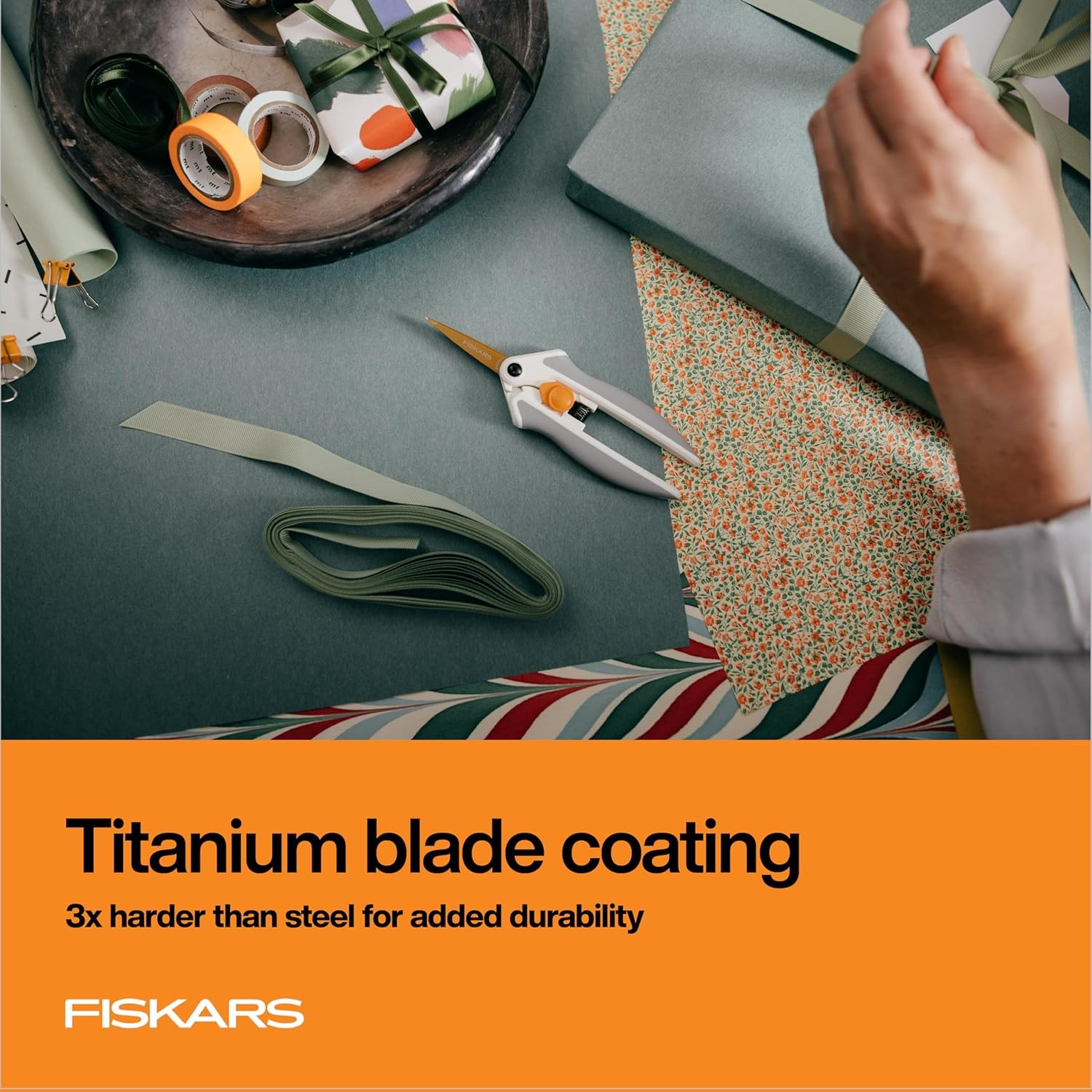Fiskars Micro-Tip Scissors, Precision Cutting Shears, Titanium Blades & SoftGrip Handle for Intricate Cuts, 5, White/Gray(Micro-Tip Titanium Easy Action)