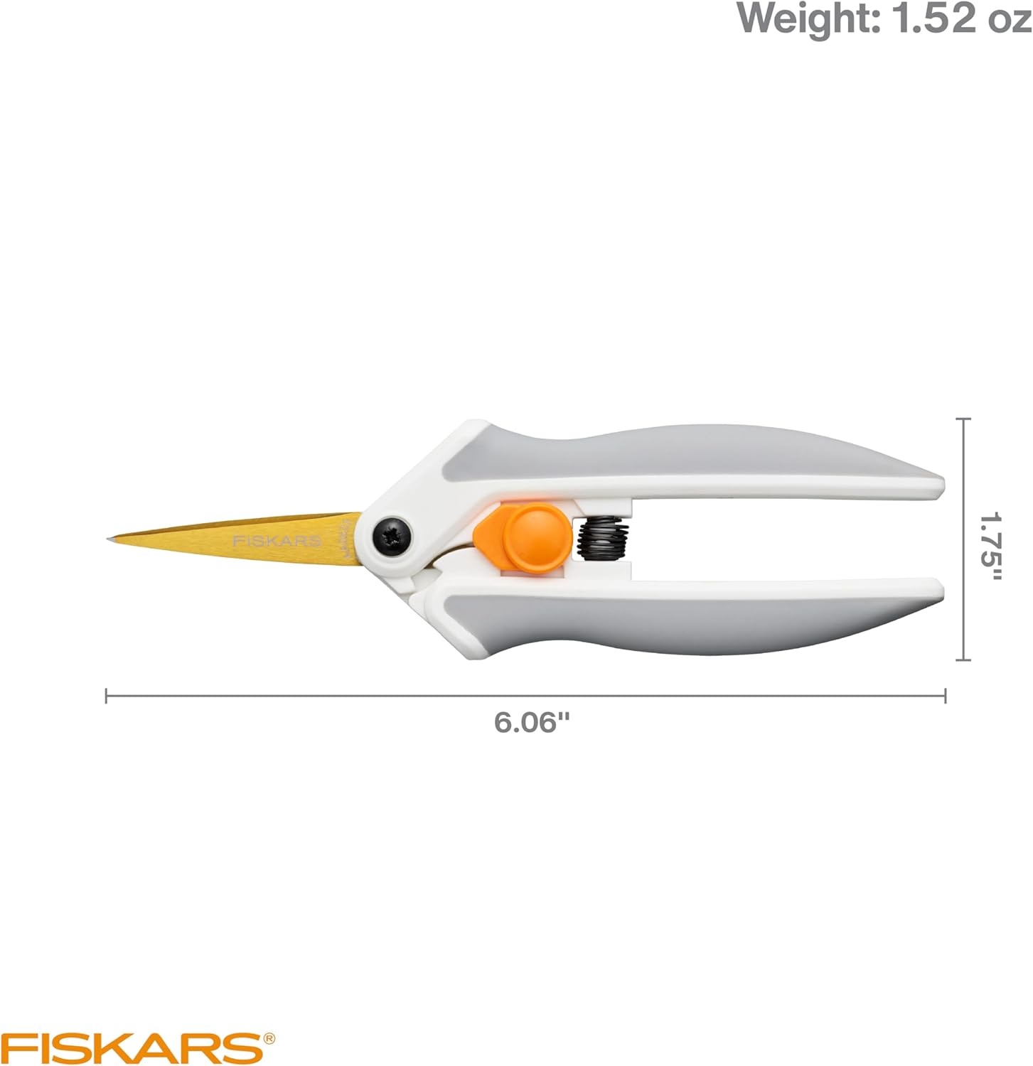 Fiskars Micro-Tip Scissors, Precision Cutting Shears, Titanium Blades & SoftGrip Handle for Intricate Cuts, 5, White/Gray(Micro-Tip Titanium Easy Action)