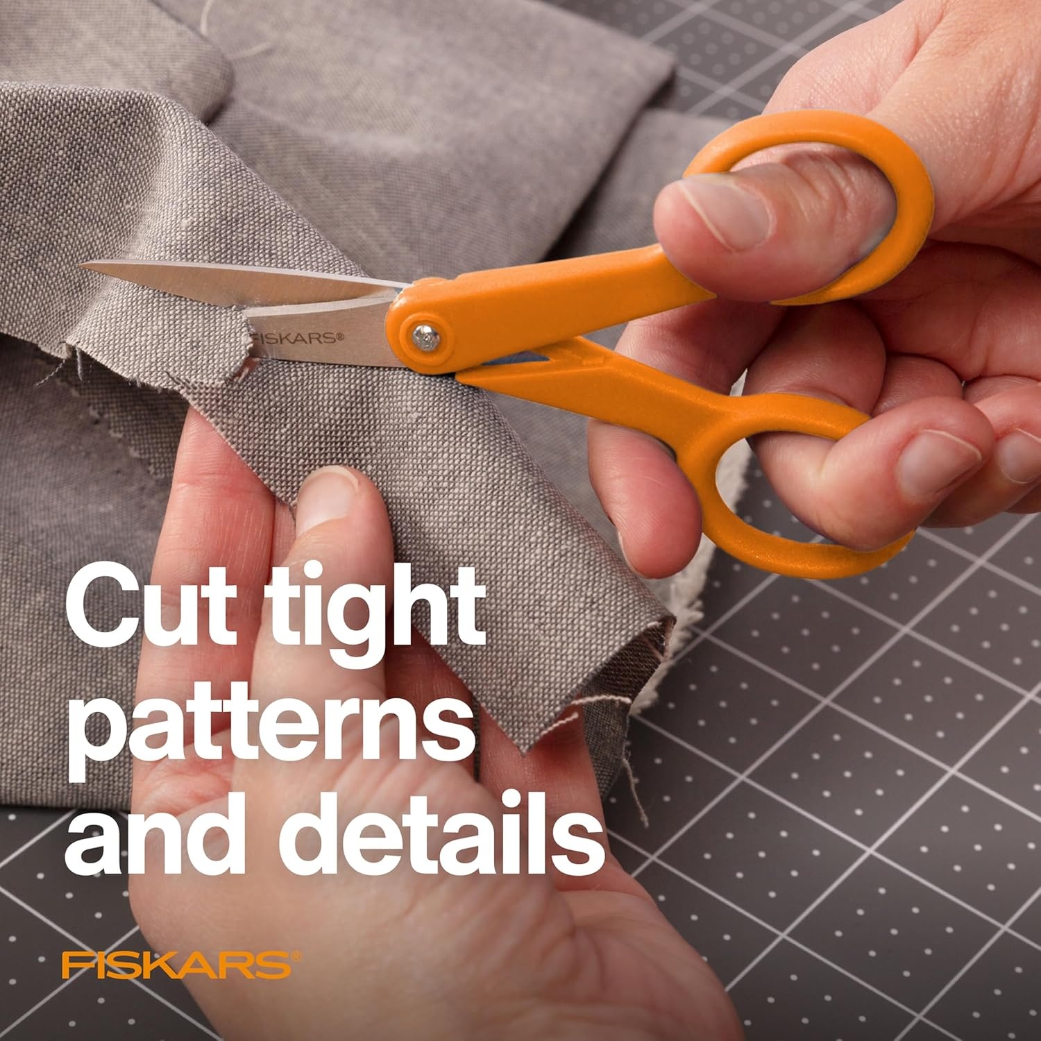 Fiskars Premier No. 5 Micro-Tip Orange-Handled Fabric Scissors, Double Loop Handle, Sewing and Craft Scissors, Orange(8 inches & 5 inches (2 Piece Set))