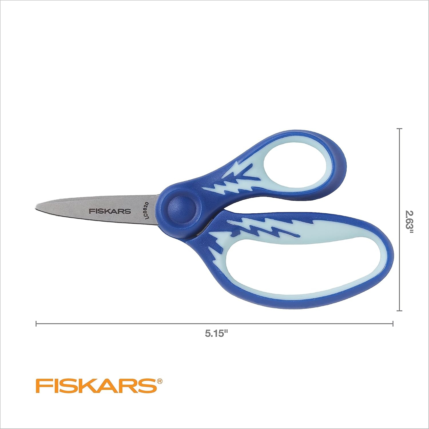 Fiskars 5″ Softgrip Left-Handed Pointed-Tip Scissors for Kids Ages 4-7, Left-Handed Scissors for School or Crafting, Back to School Supplies, Blue Lightning(Blue Lightning)