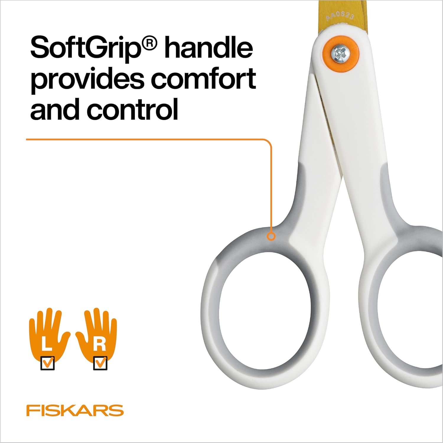 Fiskars Micro-Tip Scissors, Precision Cutting Shears, Titanium Blades & SoftGrip Handle for Intricate Cuts, 5, White/Gray(Micro-Tip Titanium)
