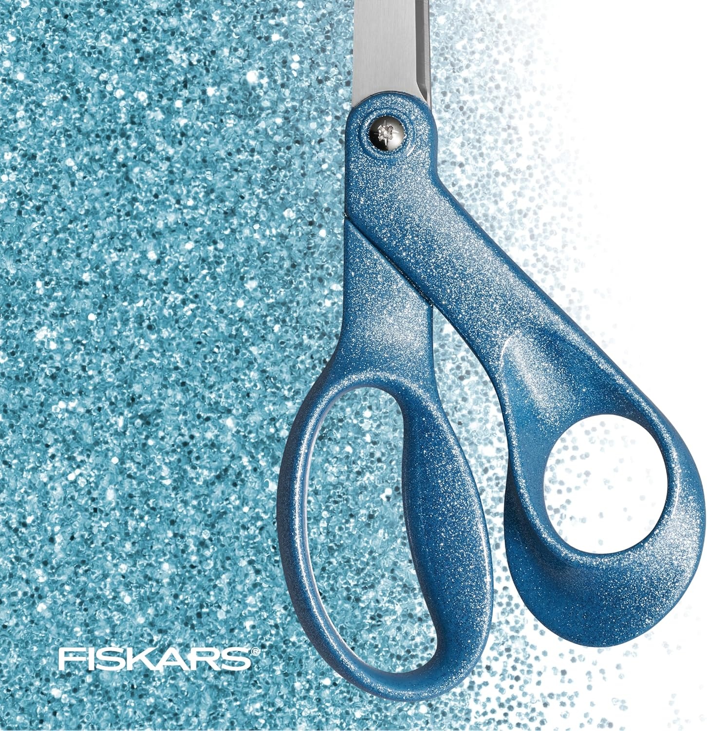 Fiskars Explore Scissors, Design Collection, Glitter Digital Cloud, 8 Inches