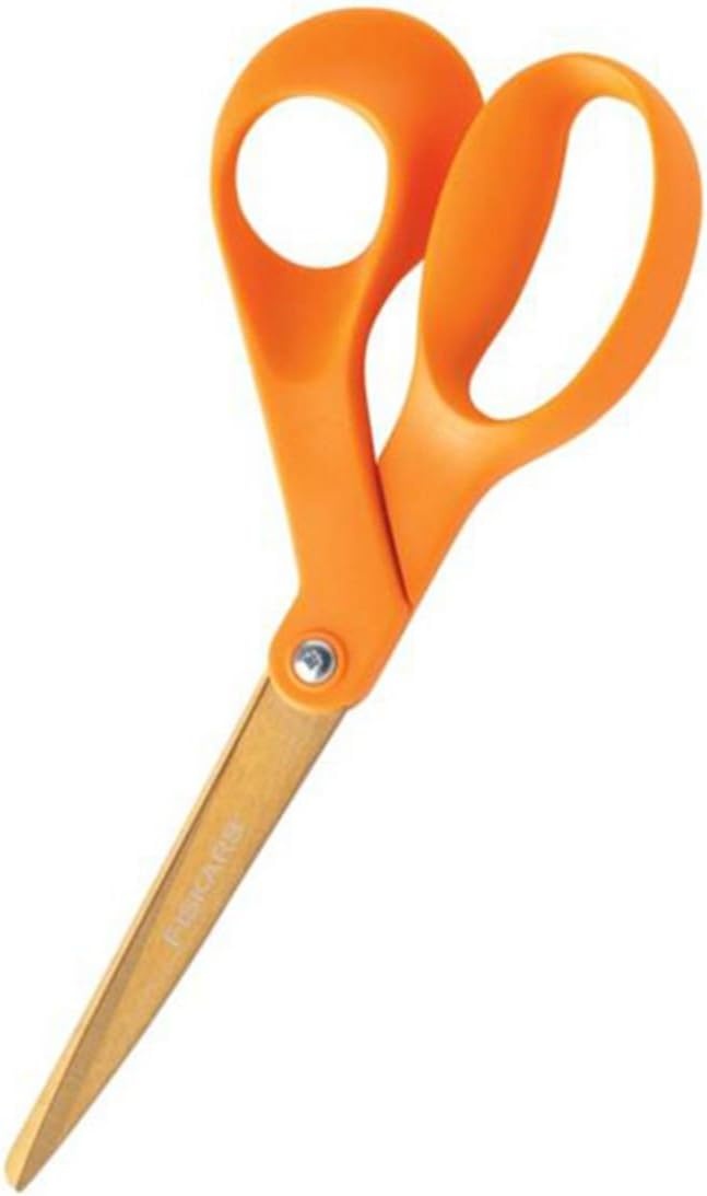 Fiskars 12-75817097 8-Inch Titanium Scissors, Offset Handle Grip