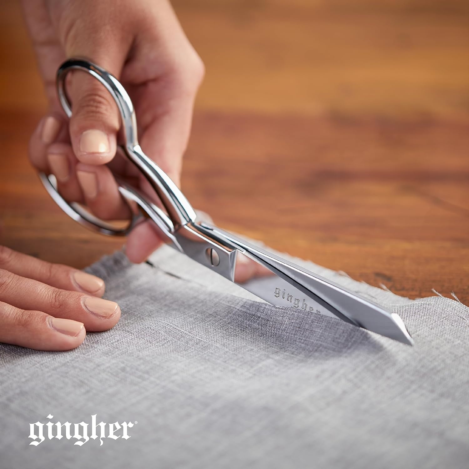 Gingher 4″ Embroidery Scissors, Precision Craft Scissors, Hand-Tuned Blades & Double Loop Handle, Chrome Plated Nickel Finish(8″ Dressmaker)