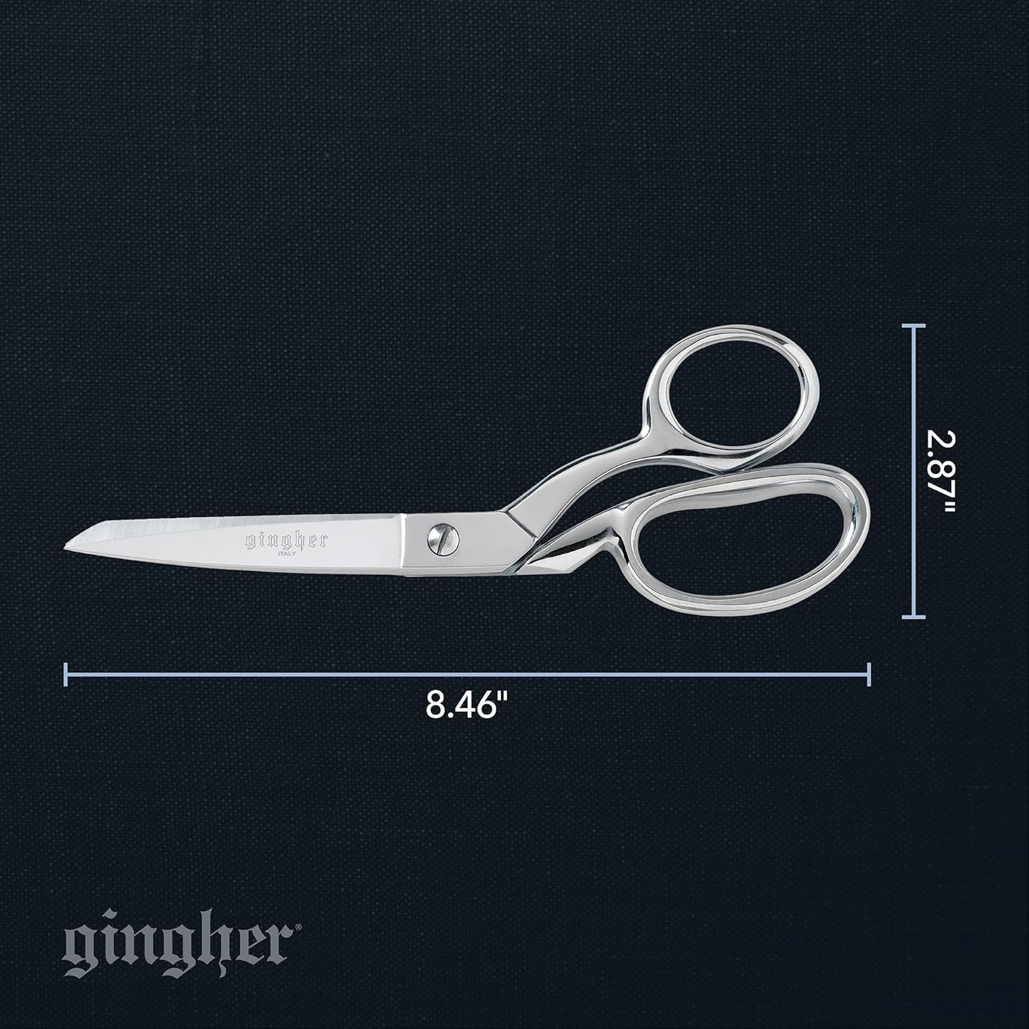 Gingher 4″ Embroidery Scissors, Precision Craft Scissors, Hand-Tuned Blades & Double Loop Handle, Chrome Plated Nickel Finish(8″ Dressmaker)