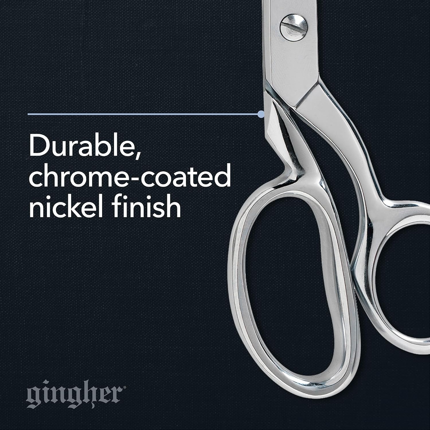 Gingher 4″ Embroidery Scissors, Precision Craft Scissors, Hand-Tuned Blades & Double Loop Handle, Chrome Plated Nickel Finish(8″ Dressmaker)