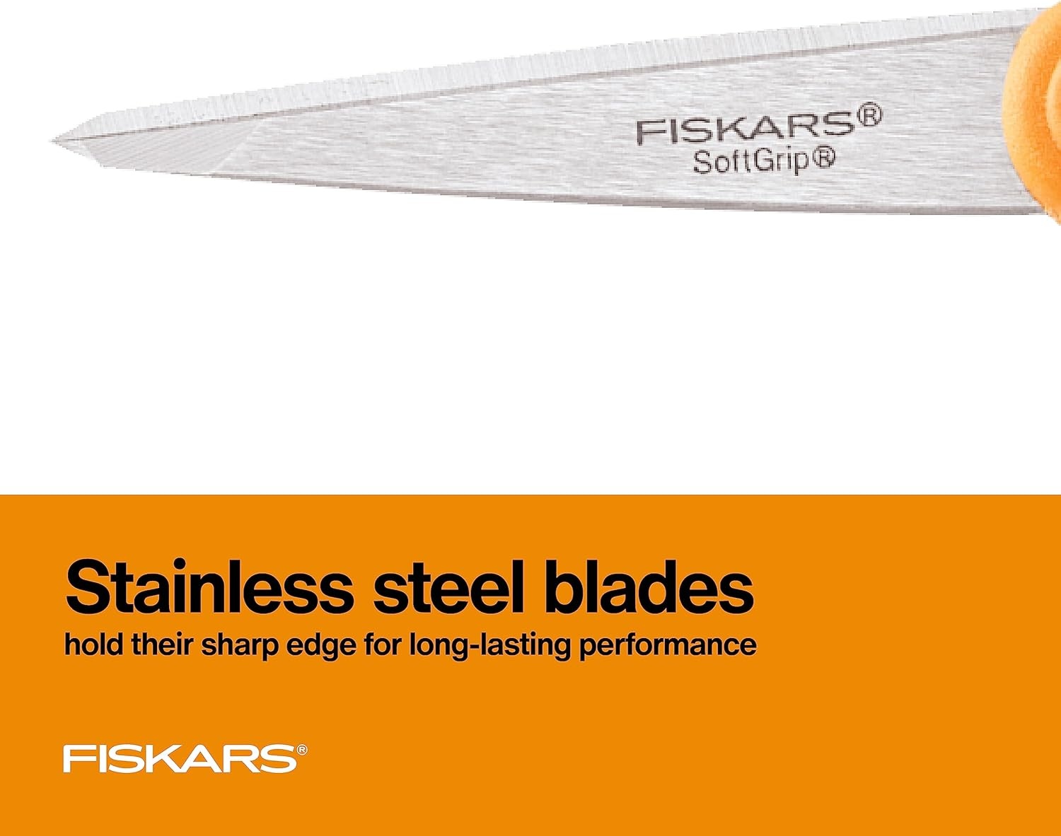 Fiskars 8-Inch Softgrip Scissors,Orange(5″ Softgrip)