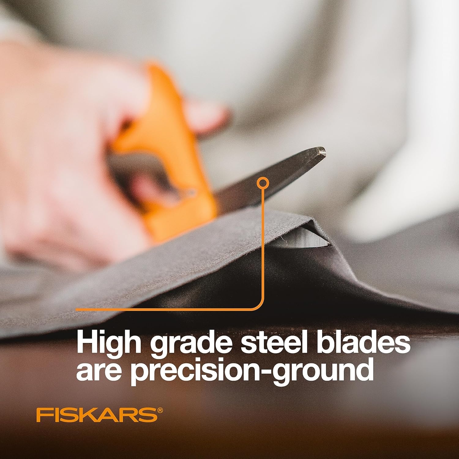 Fiskars 8″ Original Orange-Handled Stainless Steel Scissors, Ergonomic and Keeps Material Flat, Sharp All-Purpose Paper and Fabric Scissors for Office, Arts, and Crafts(Orange-Handled 8″ (Pack of 12))